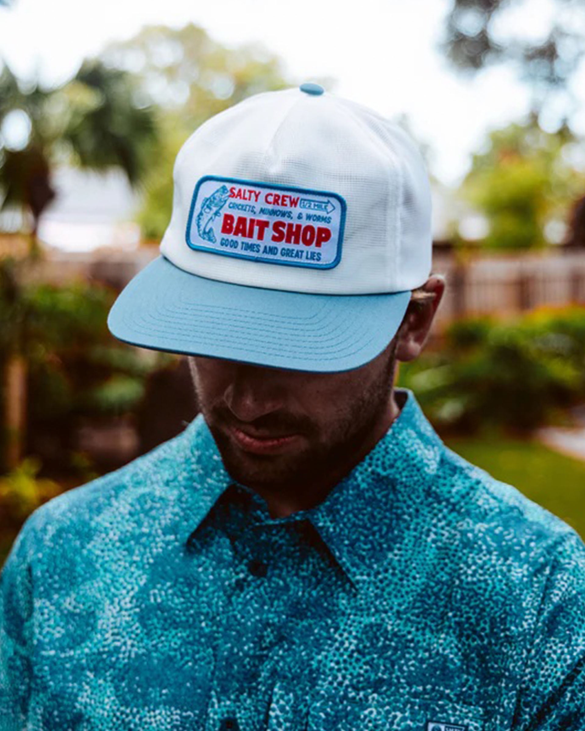 Salty Crew Bait Shop Trucker Hat - Off White