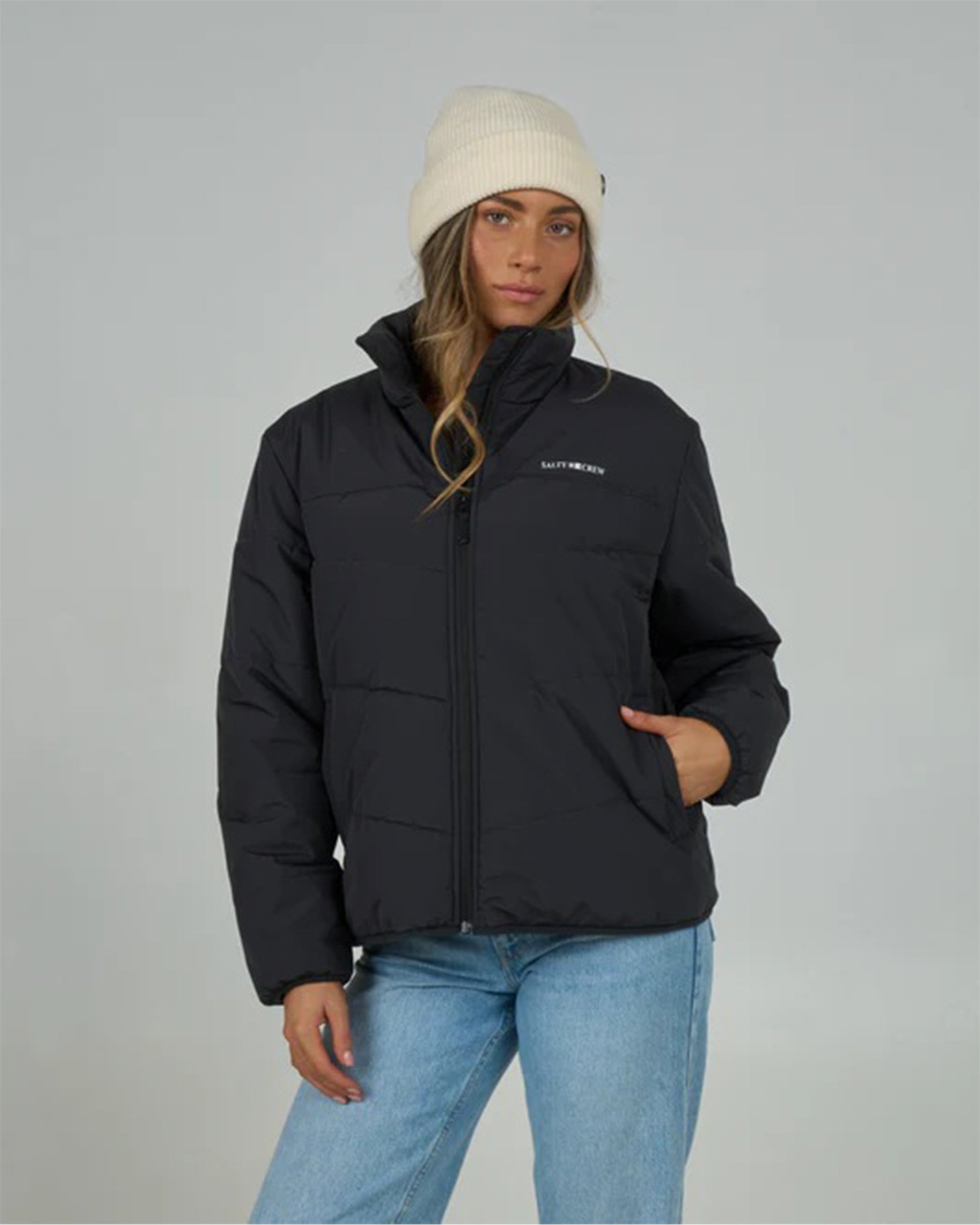 Salty Crew Women's Barrier Puffer Jacket - Black