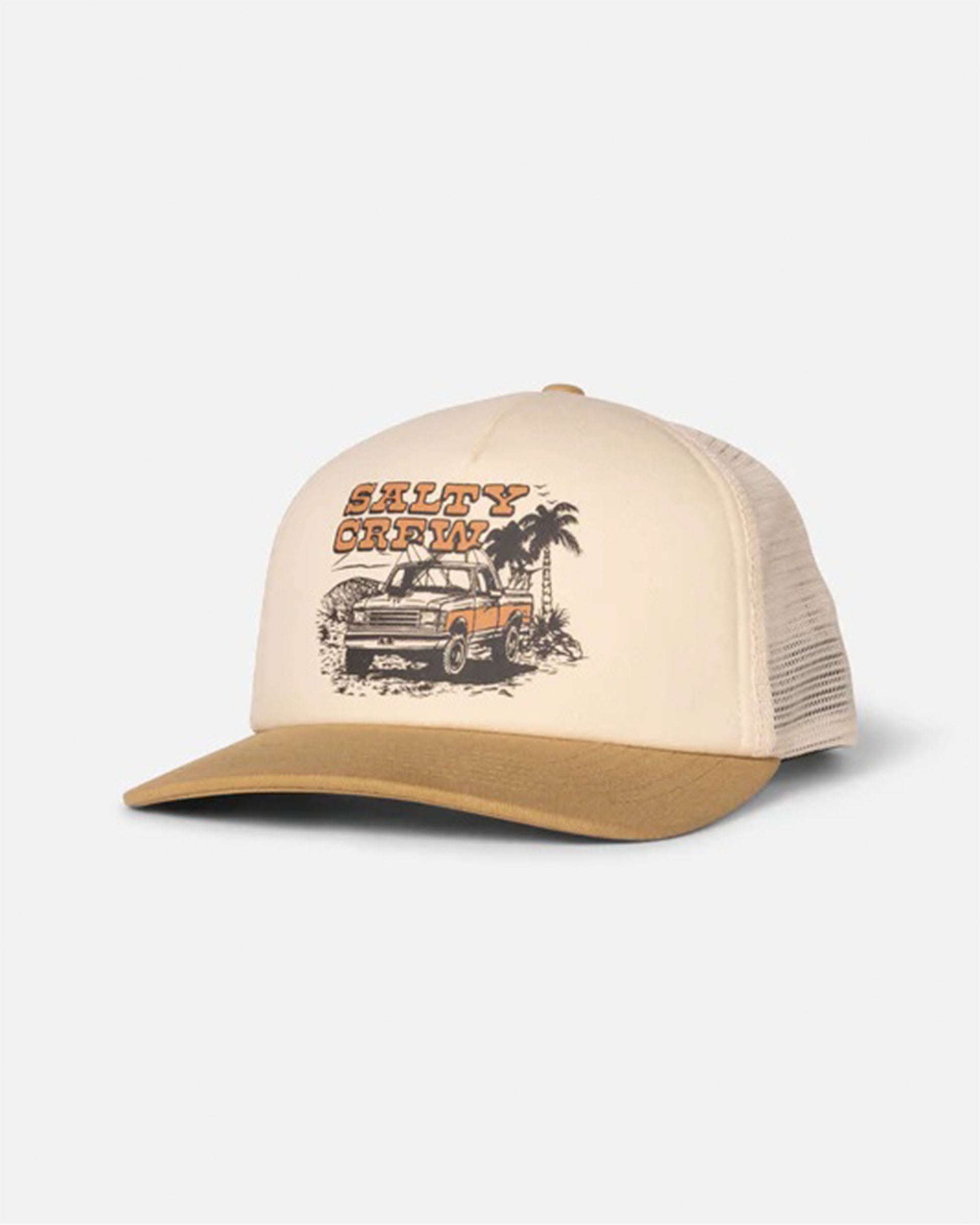 Salty Crew Boy's Good Times Trucker Hat - Off White/Khaki