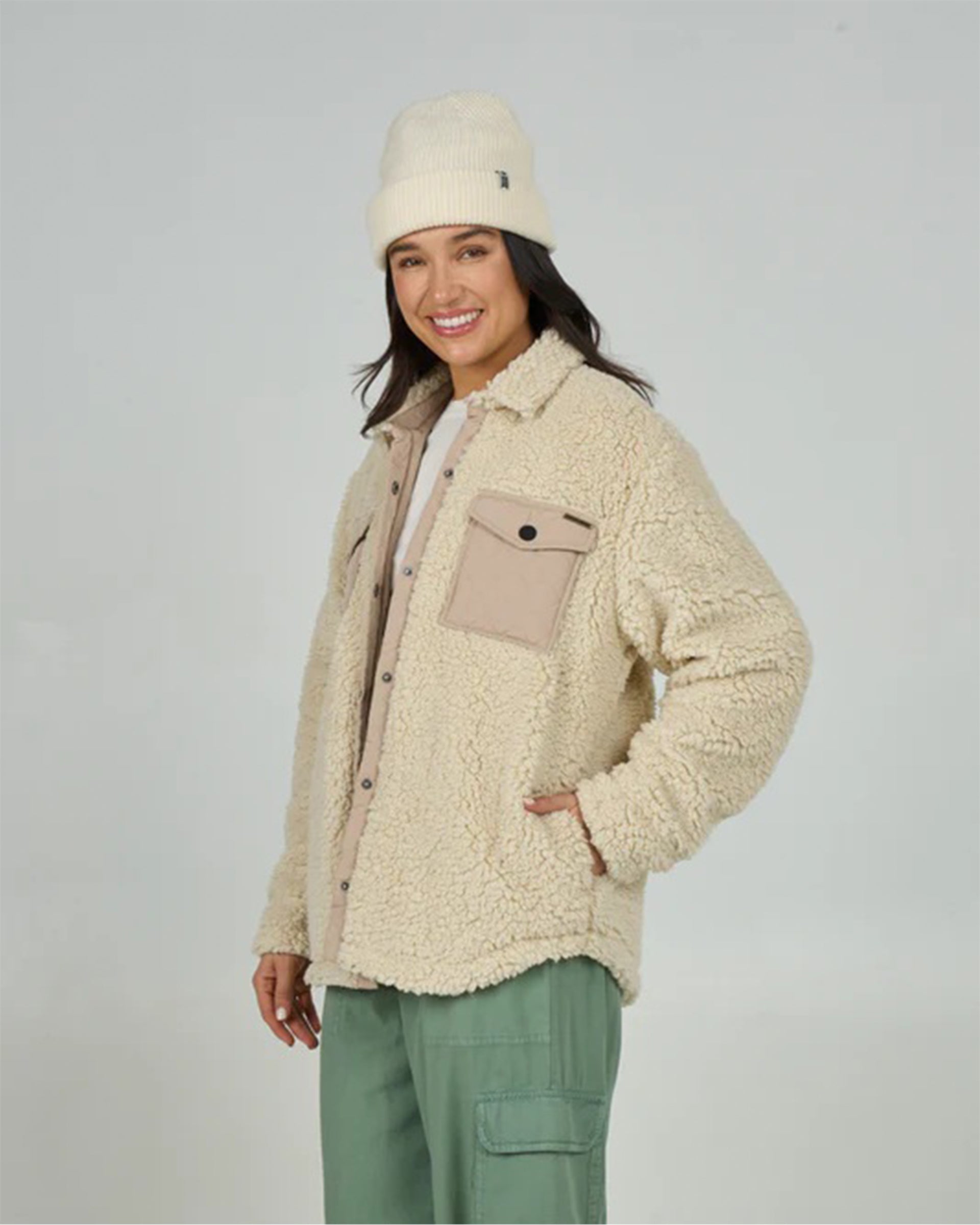 Salty Crew Women's Calm Seas Shacket - Natural