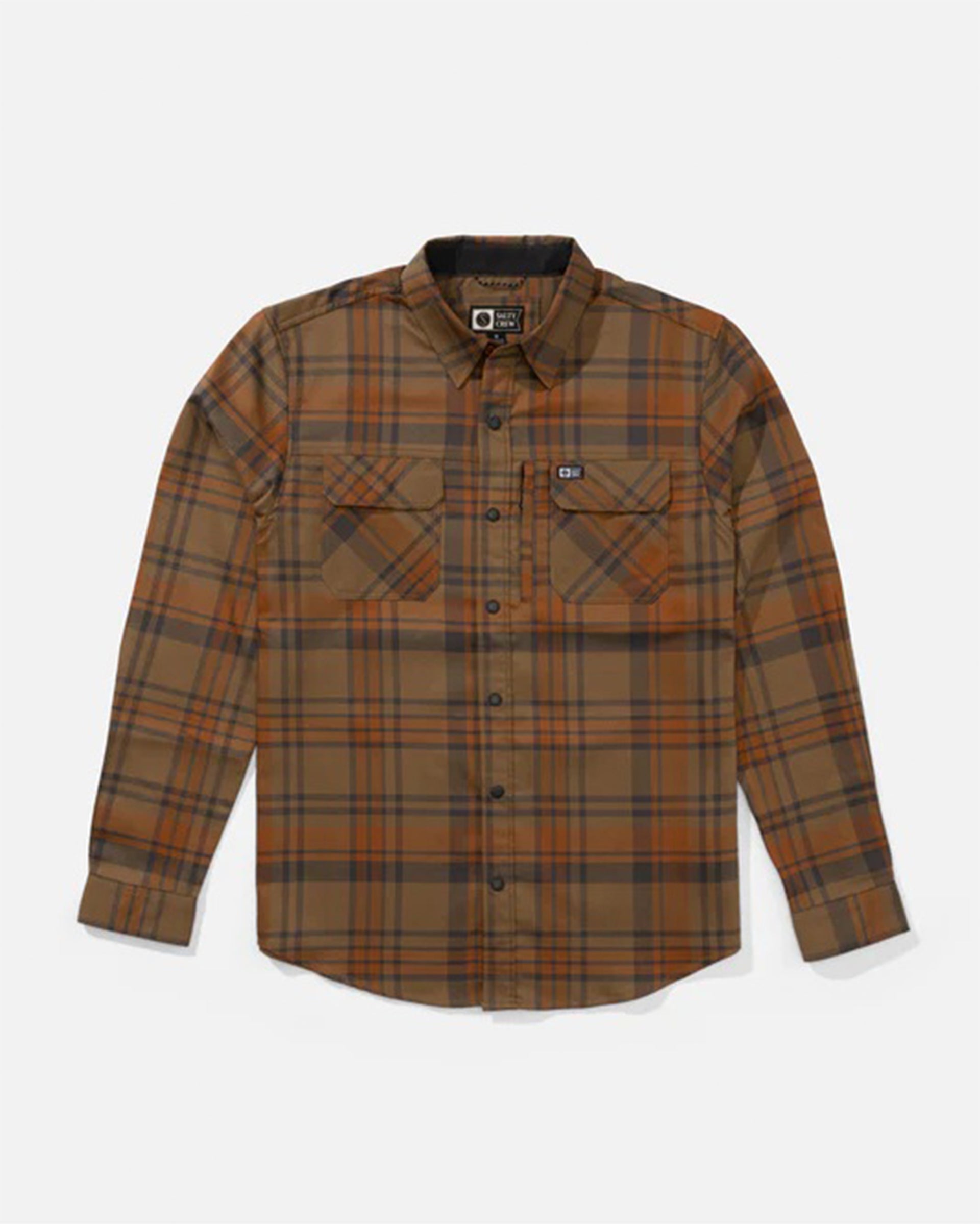 Salty Crew Fathom Long Sleeve Tech Flannel - Dark Brown
