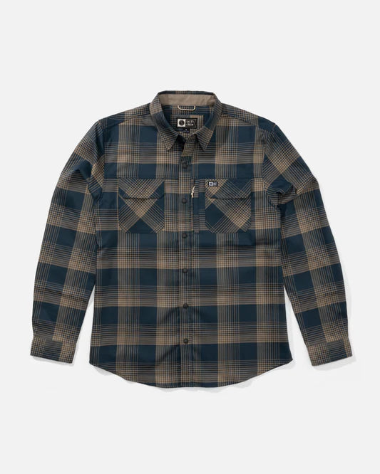 Salty Crew Fathom Long Sleeve Tech Flannel - Midnight Navy