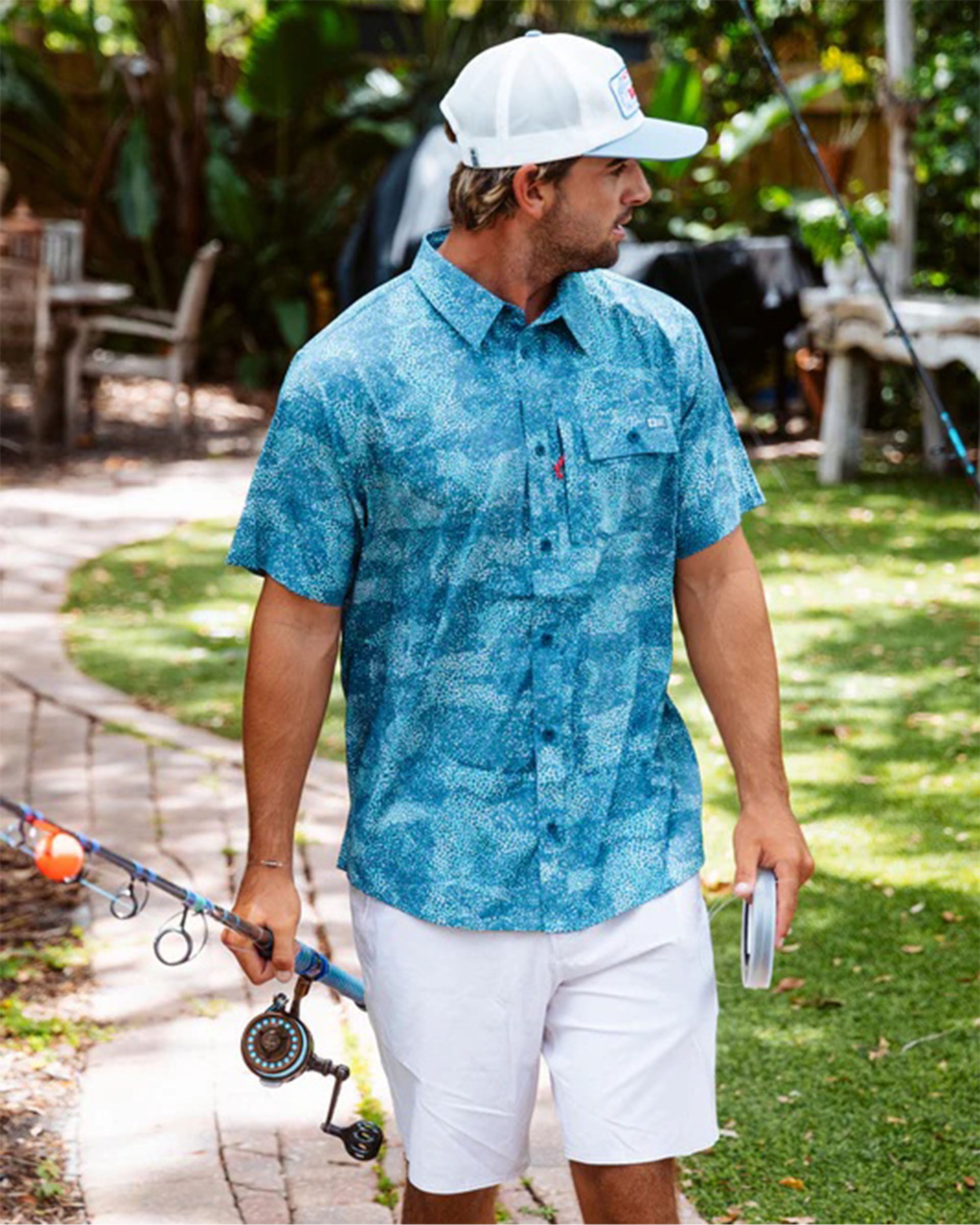 Salty Crew Flagship UV Button Up Shirt - Dark Navy