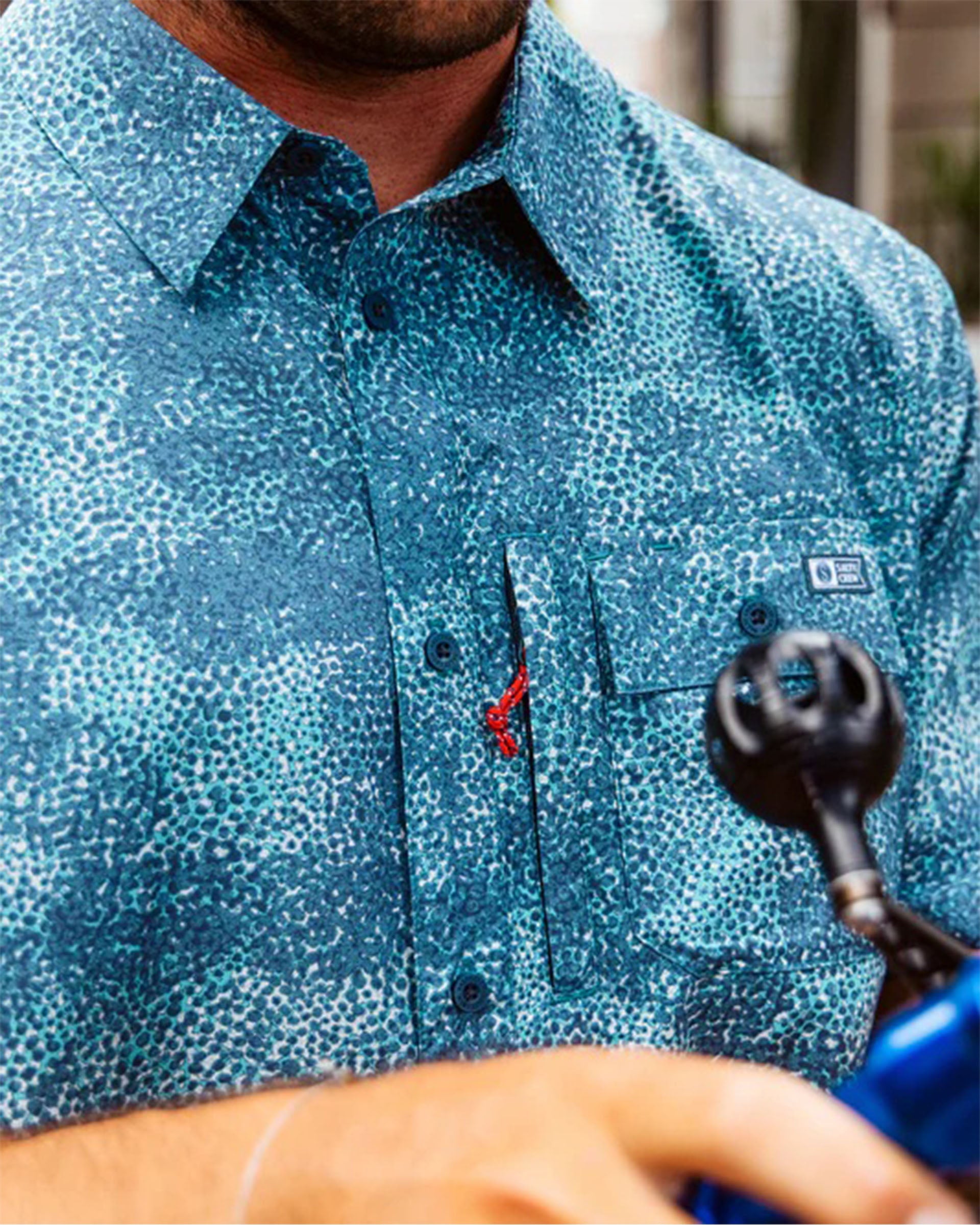 Salty Crew Flagship UV Button Up Shirt - Dark Navy