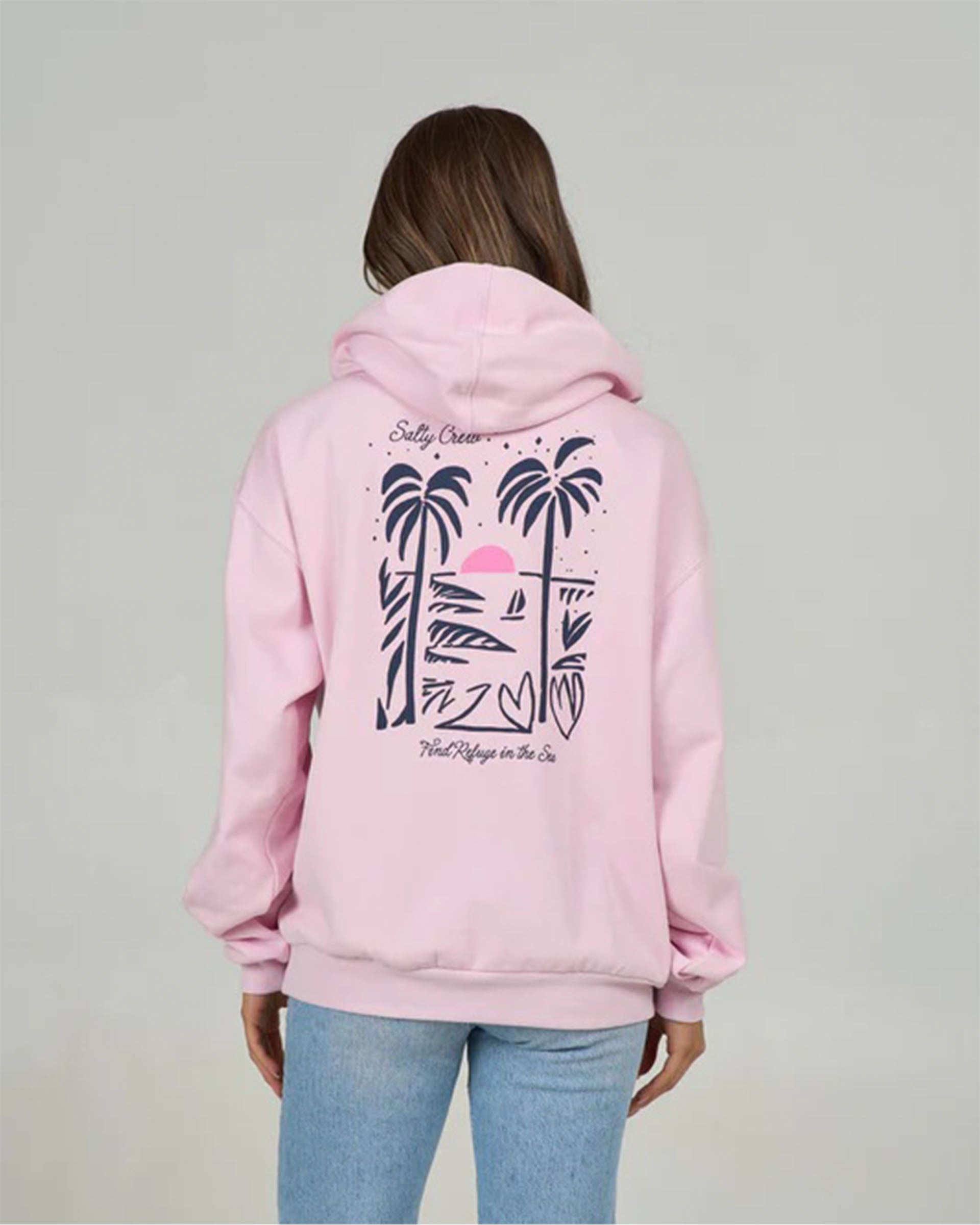 Salty Crew Women's Geo Palm Pullover Hoodie - Pink Skies