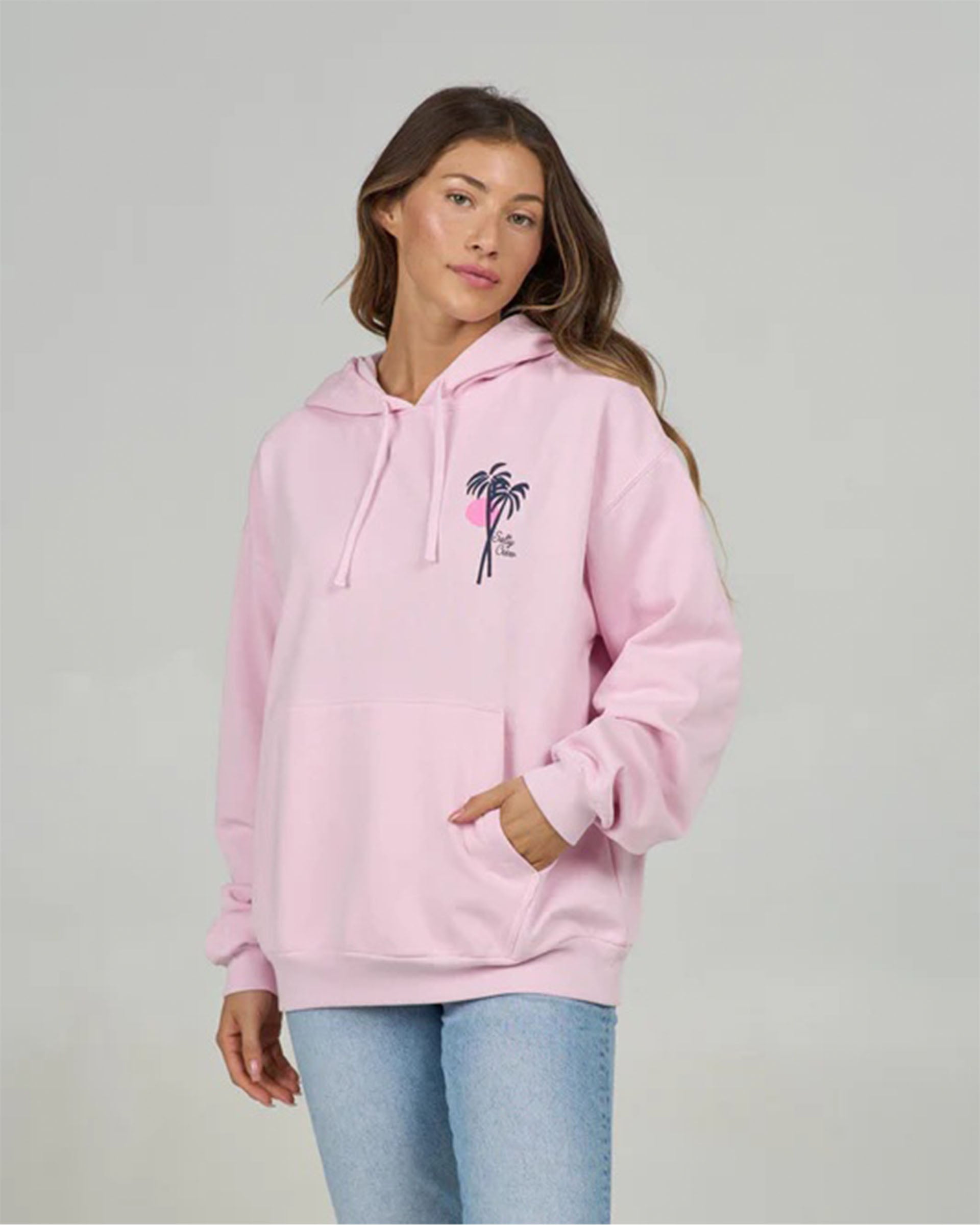 Salty Crew Women's Geo Palm Pullover Hoodie - Pink Skies