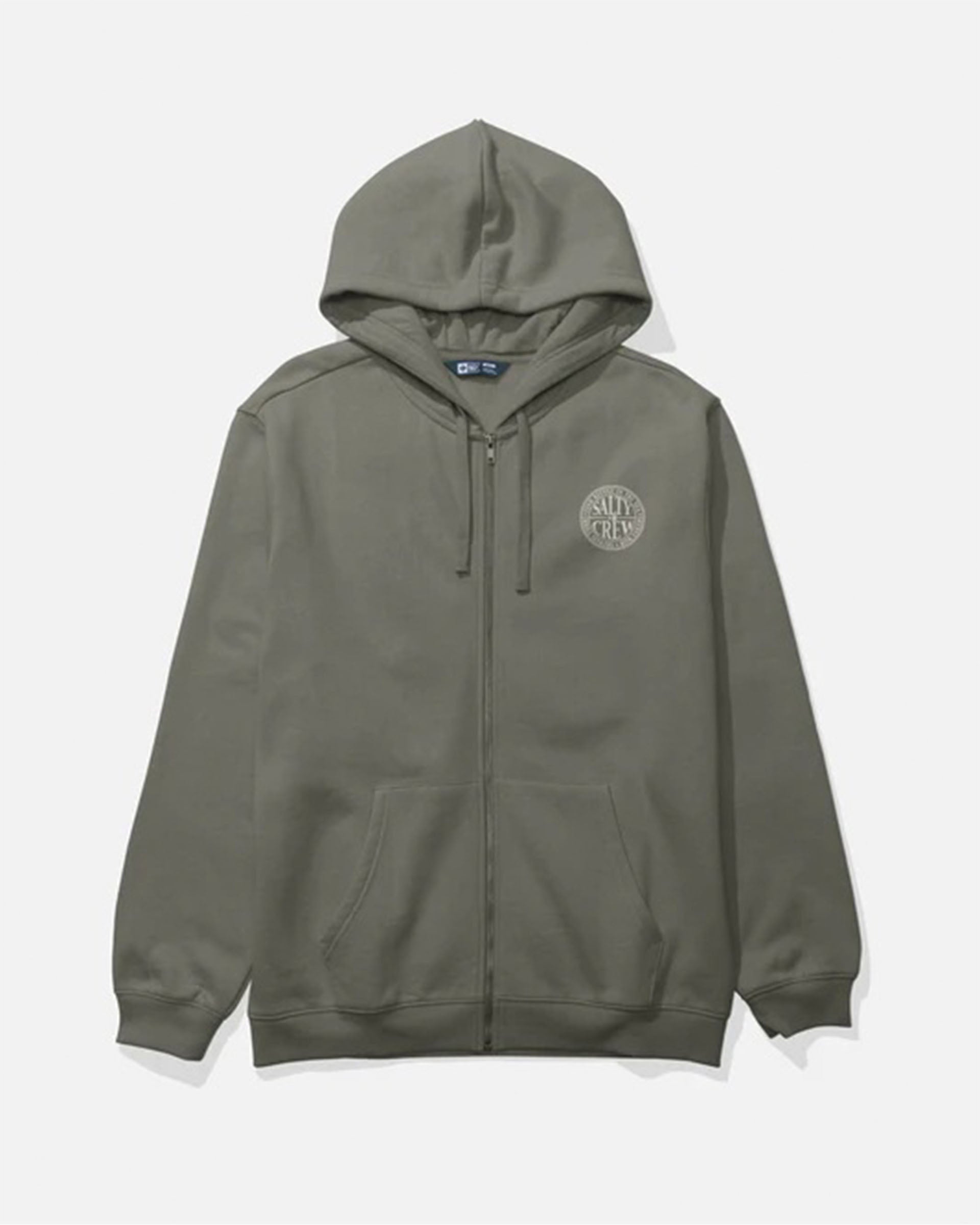 Salty Crew Global Zip-Up Fleece Hoodie - Dusty Olive