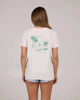 Salty Crew Women's Greetings Boyfriend Short Sleeve T-Shirt - Off White