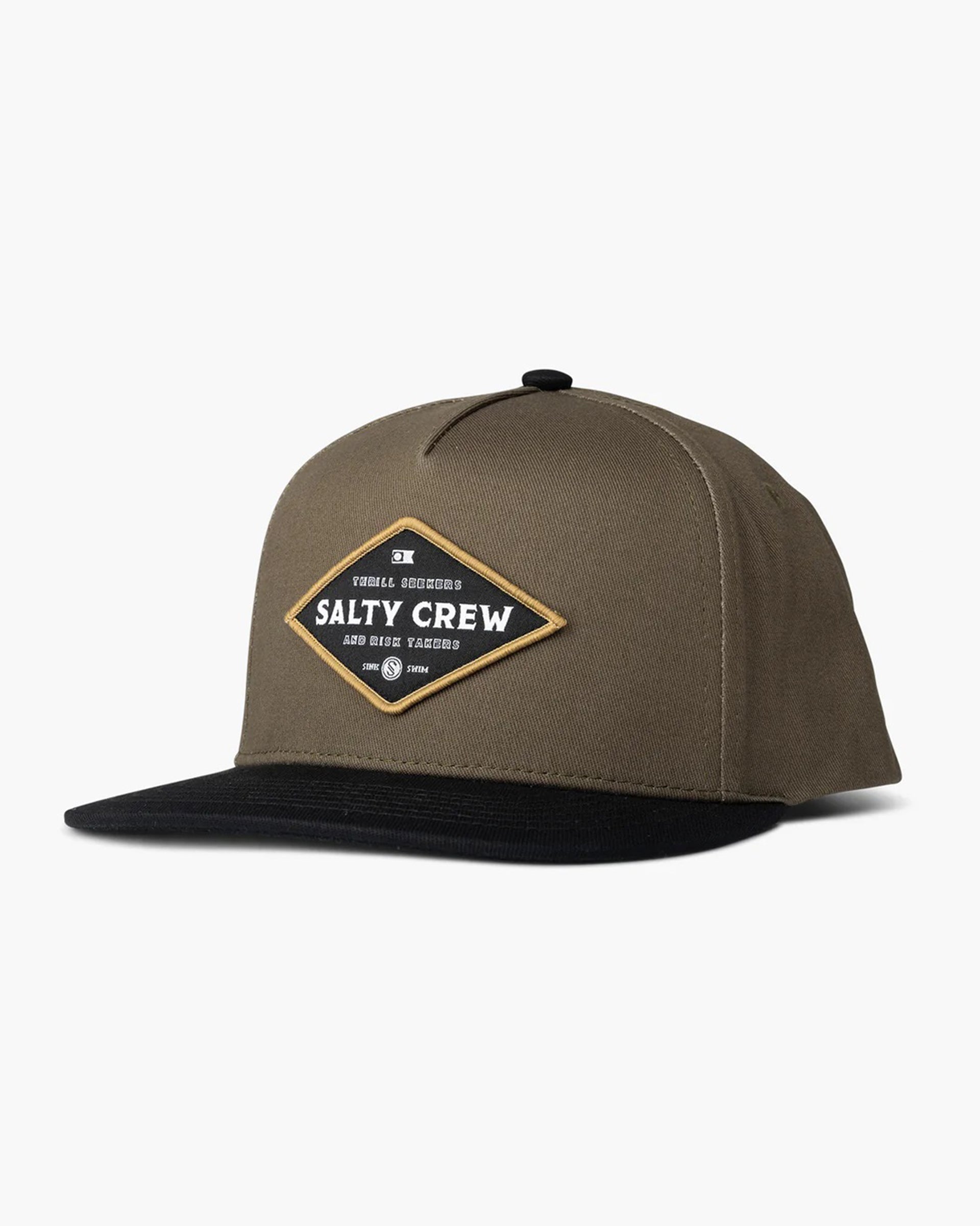 Salty Crew Infield 5 Panel Hat - Olive/Black