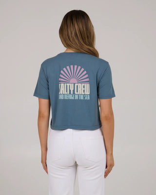 Salty Crew Women's In The Rays Crop Top - Fin Blue