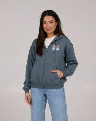 Salty Crew Women's In The Rays Zip Fleece Hoodie - Fin Blue