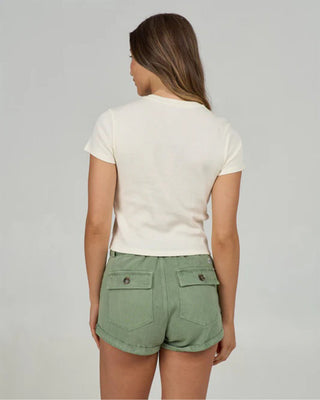 Salty Crew Women's Keyhole Baby T-Shirt - Off White