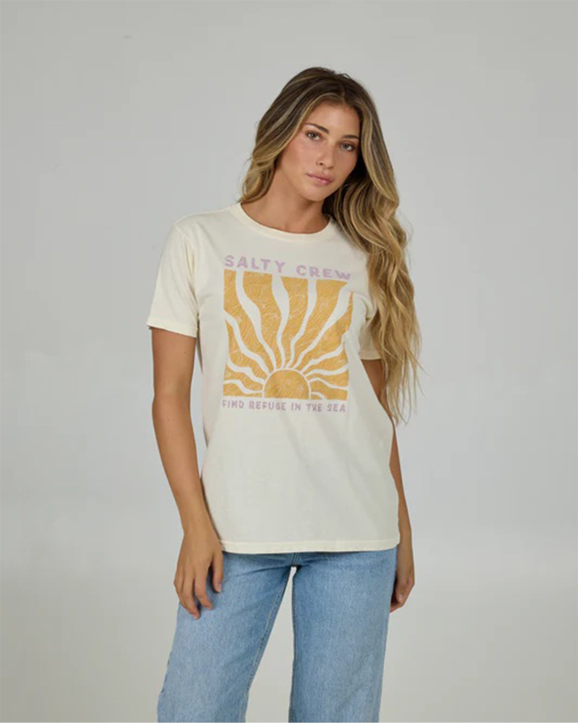 Salty Crew Women's Perfect Set Boyfriend Tee - Off White