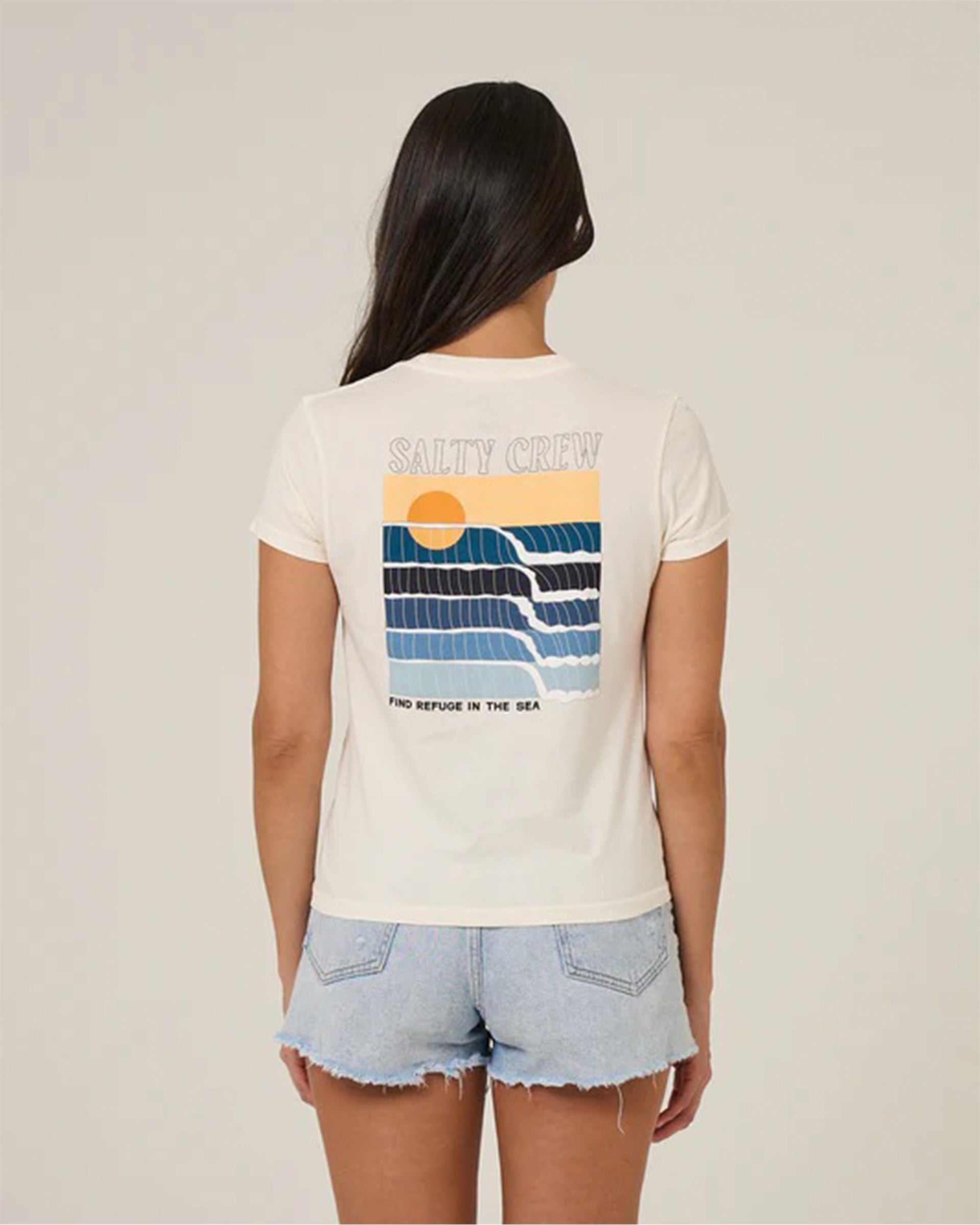 Salty Crew Women's Retro Wave Modern Short Sleeve T-Shirt - Off White