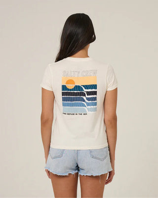 Salty Crew Women's Retro Wave Modern Short Sleeve T-Shirt - Off White