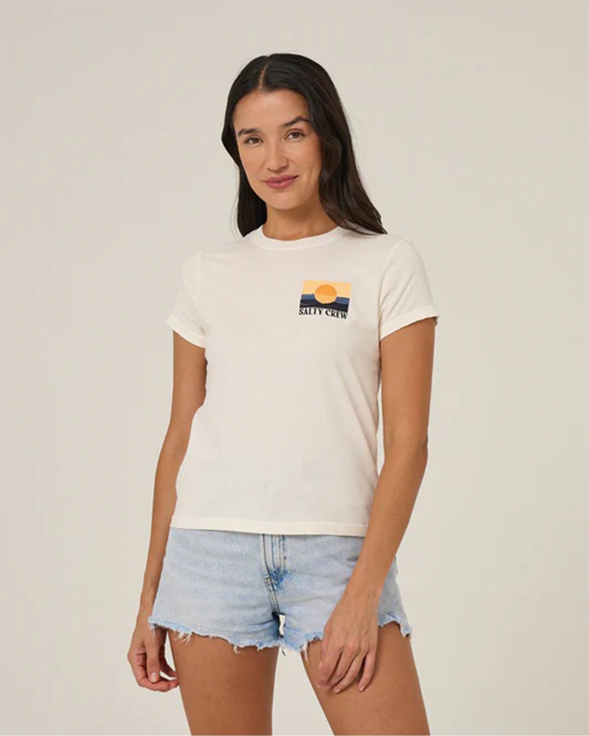 Salty Crew Women's Retro Wave Modern Short Sleeve T-Shirt - Off White