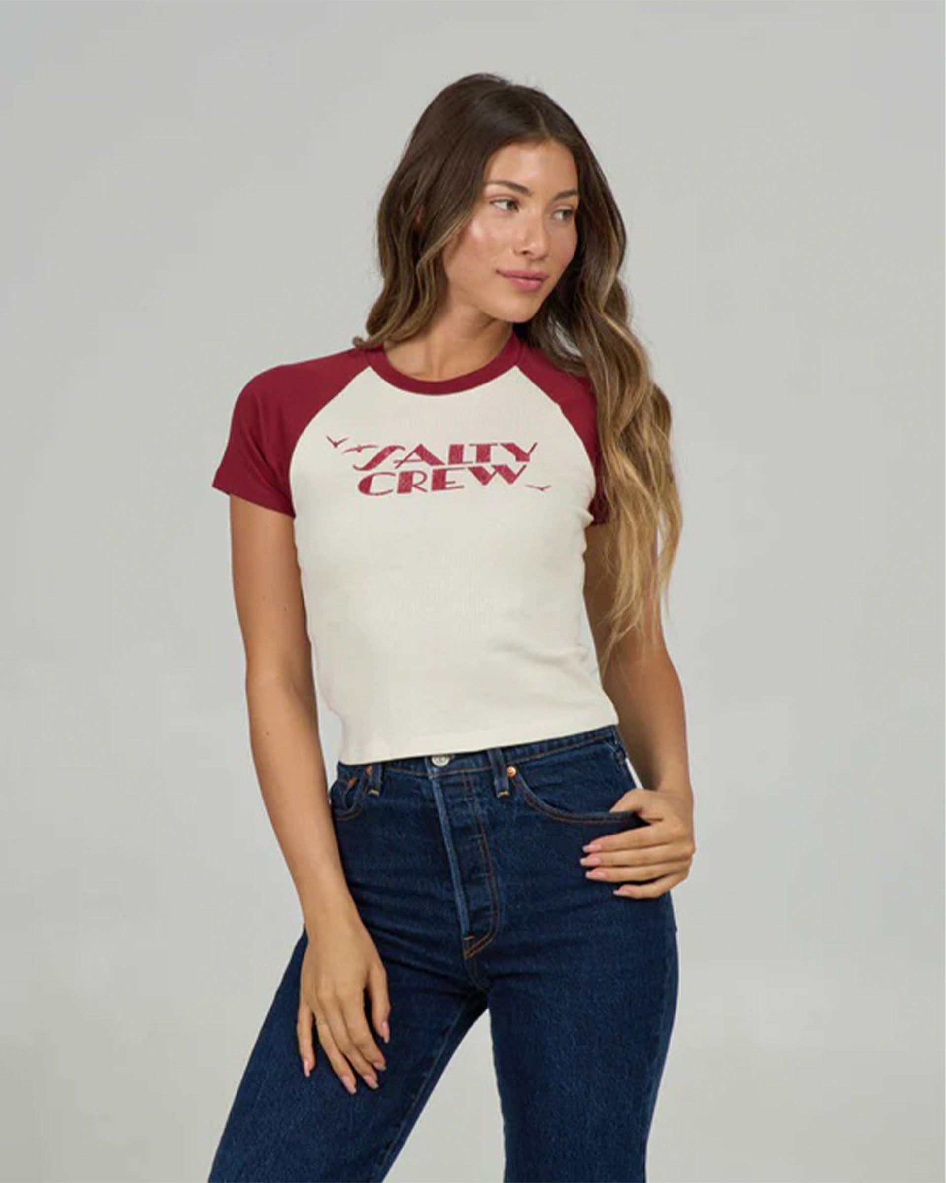 Salty Crew Sailor Delight Raglan Tee - Plum