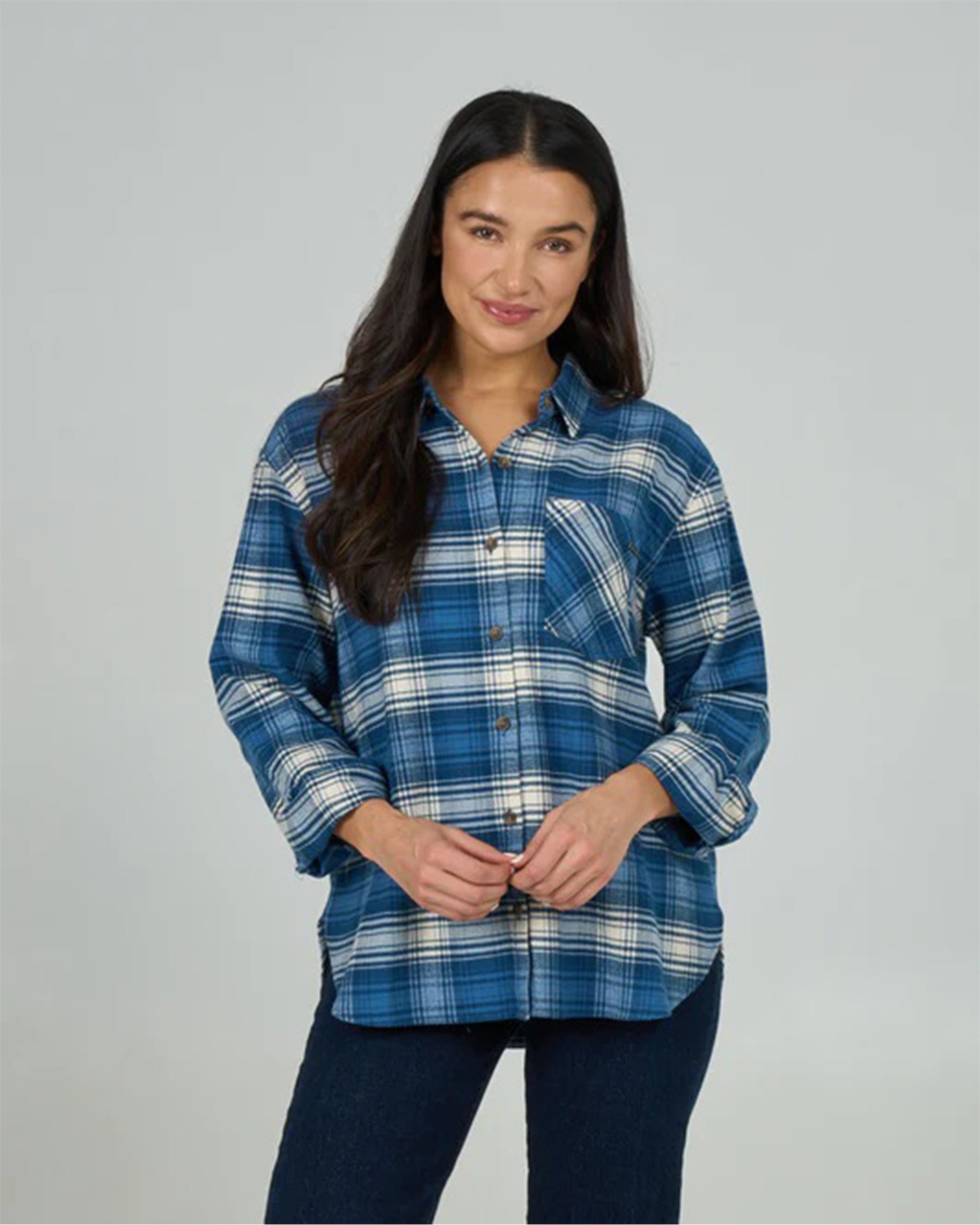 Salty Crew Women's Shore Break Flannel - Midnight Navy