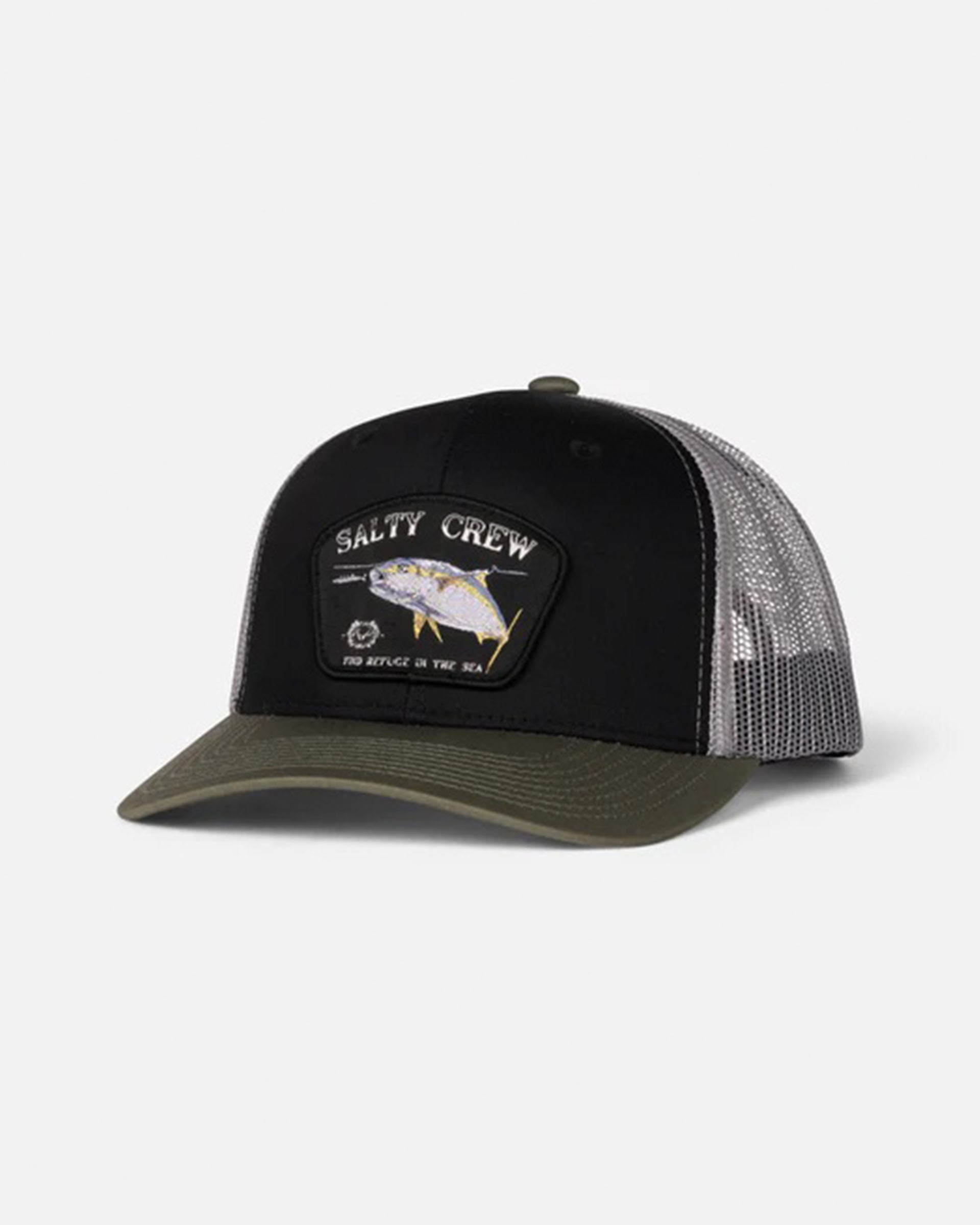 Salty Crew Surface Retro Trucker Hat - Black/Olive