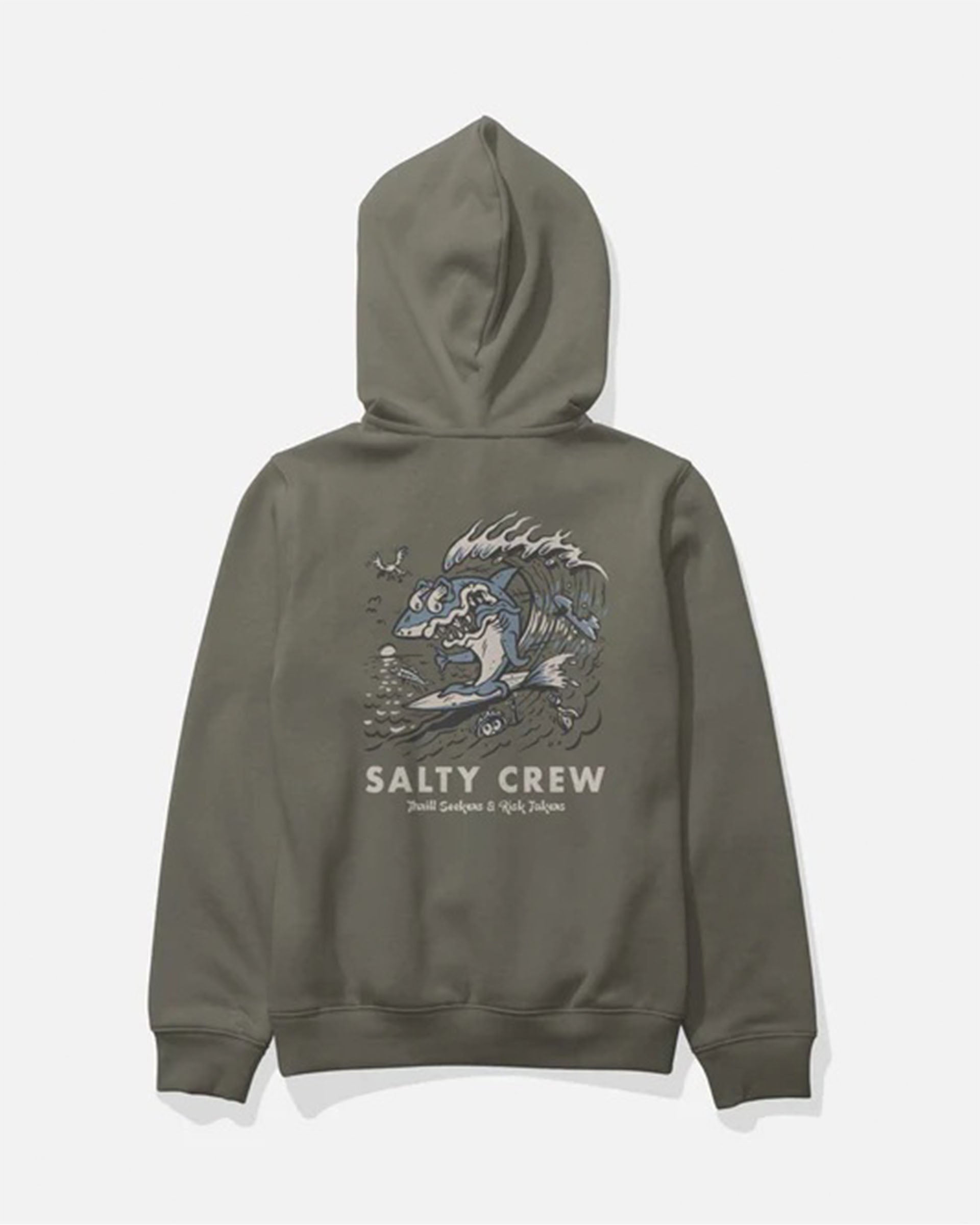 Salty Crew Boy's Surf Shark Fleece Hoodie - Dusty Olive