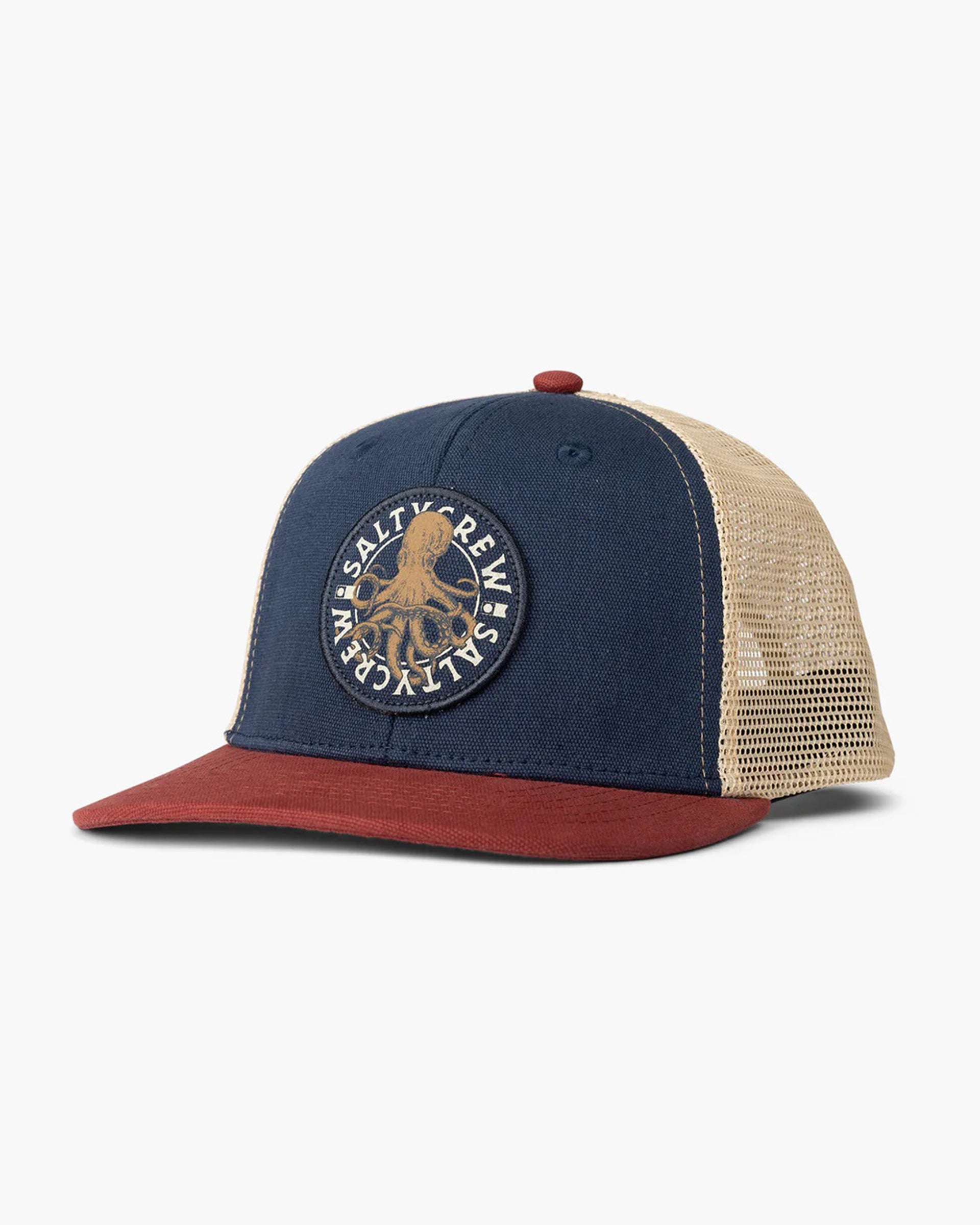 Salty Crew Tentacles Retro Trucker Hat - Navy/Burgundy