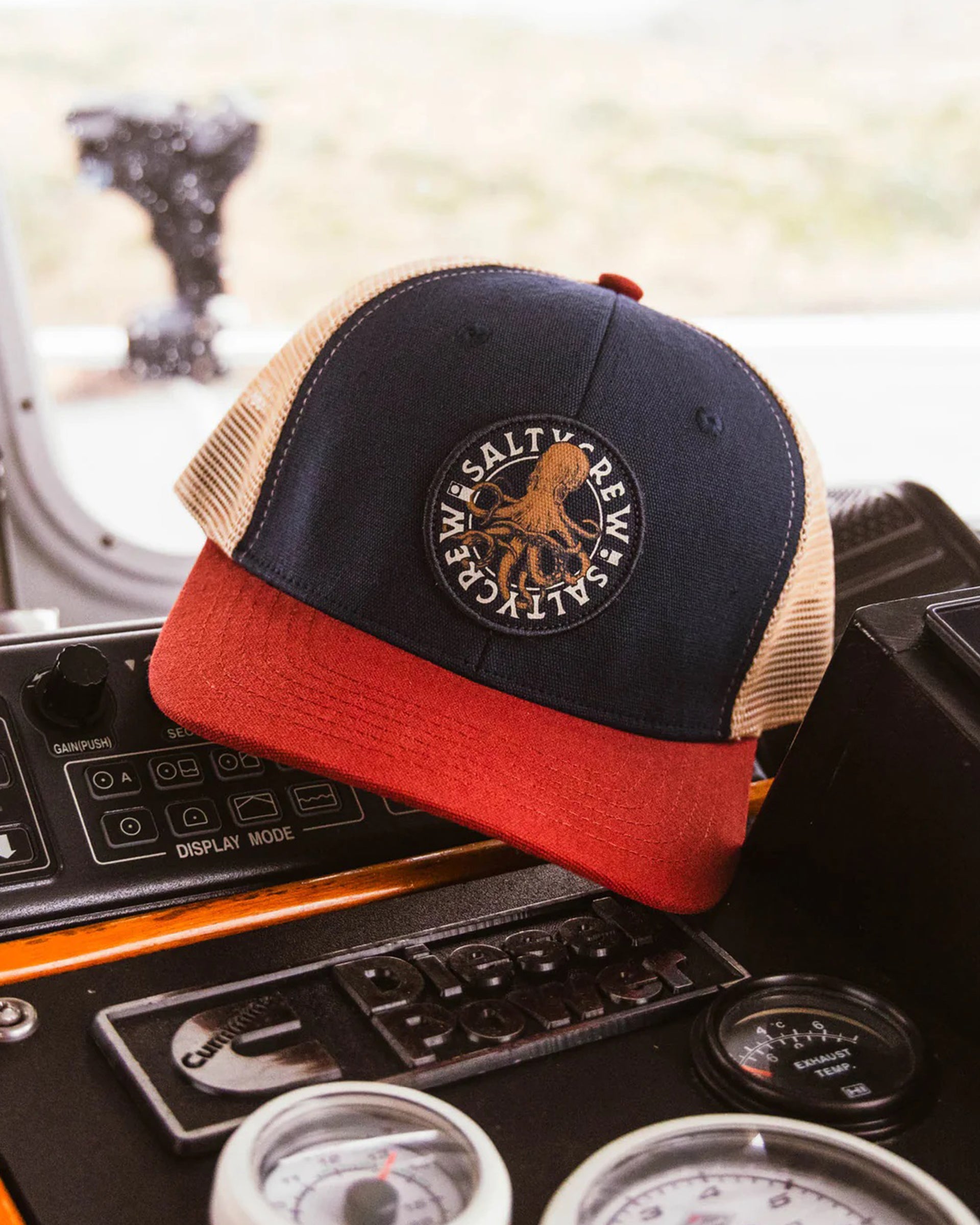 Salty Crew Tentacles Retro Trucker Hat - Navy/Burgundy