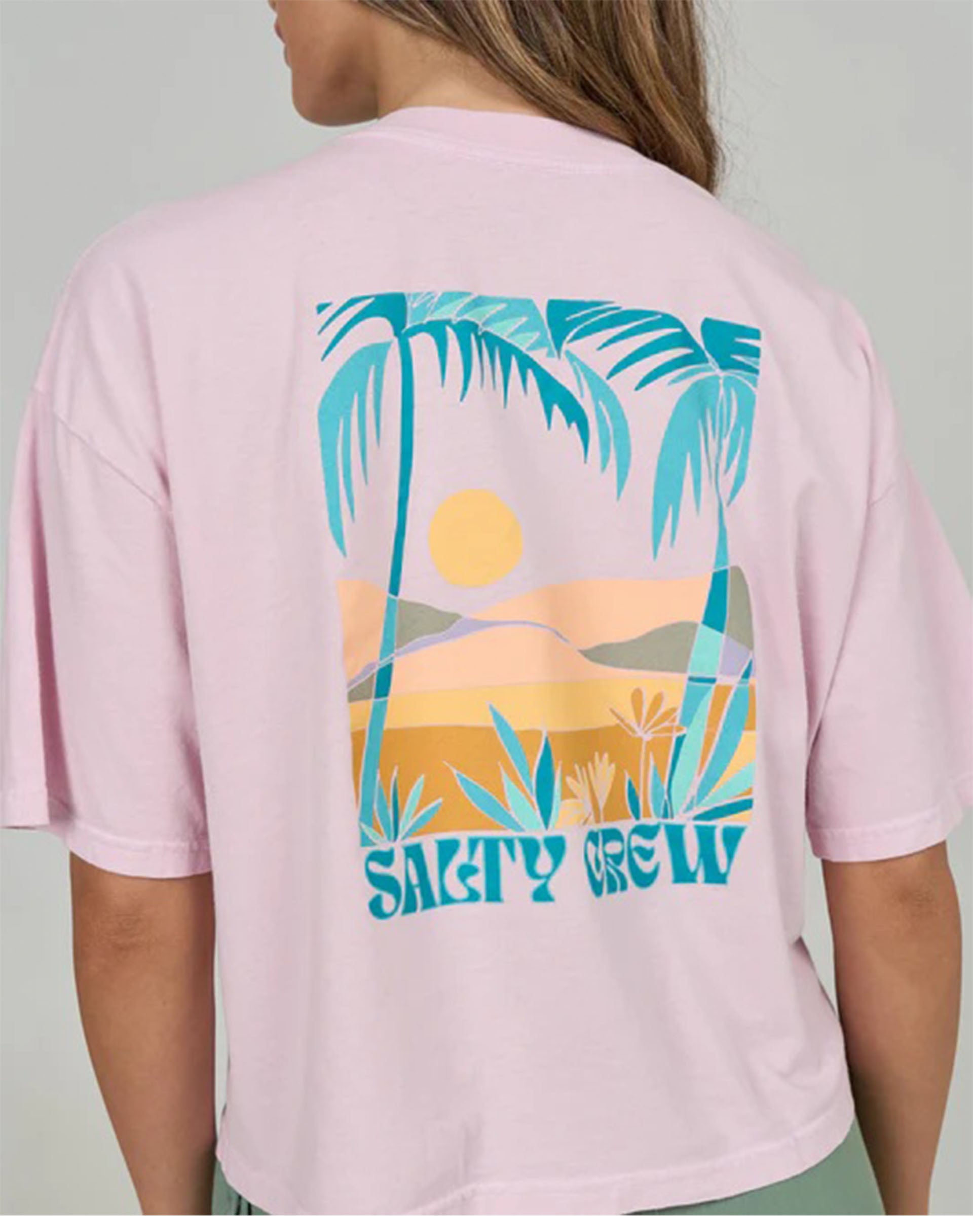 Salty Crew Travel Far Skimmer Short Sleeve T-Shirt - Pink Skies