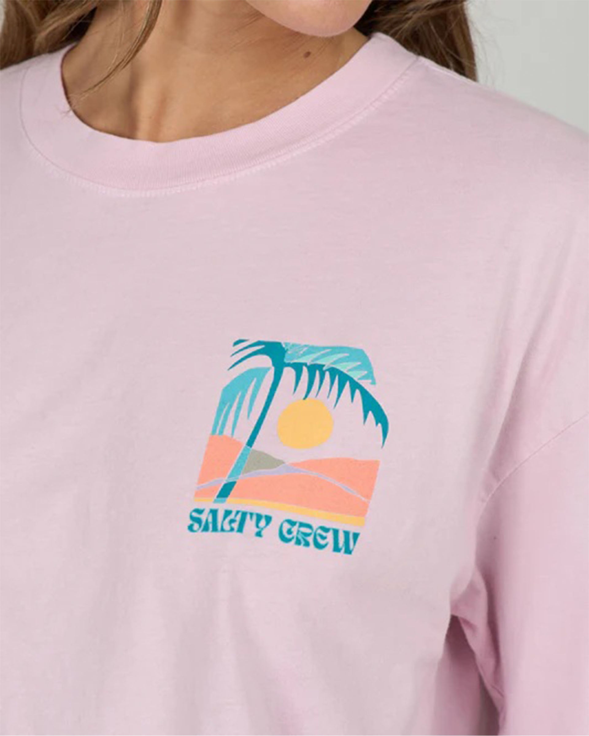 Salty Crew Travel Far Skimmer Short Sleeve T-Shirt - Pink Skies