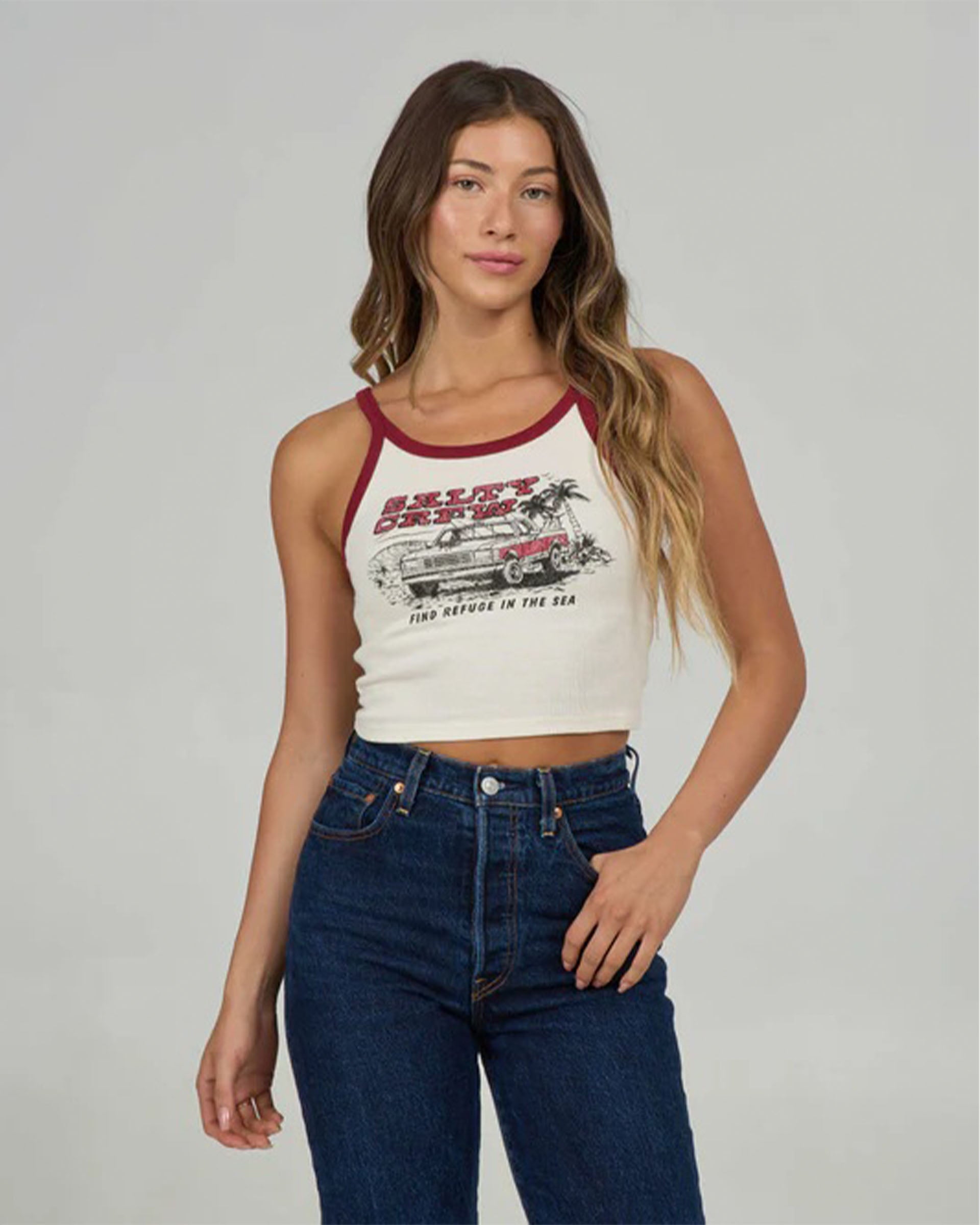 Salty Crew Women's Truck Stop Tank - Off White