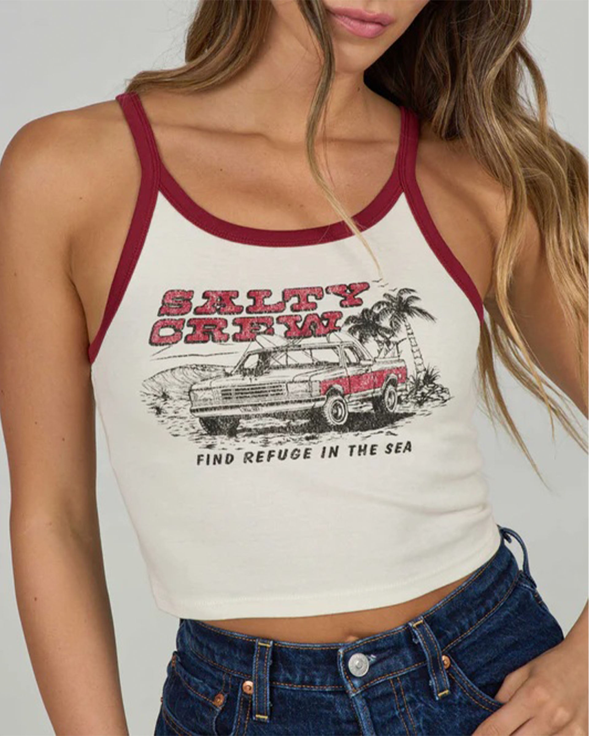 Salty Crew Women's Truck Stop Tank - Off White