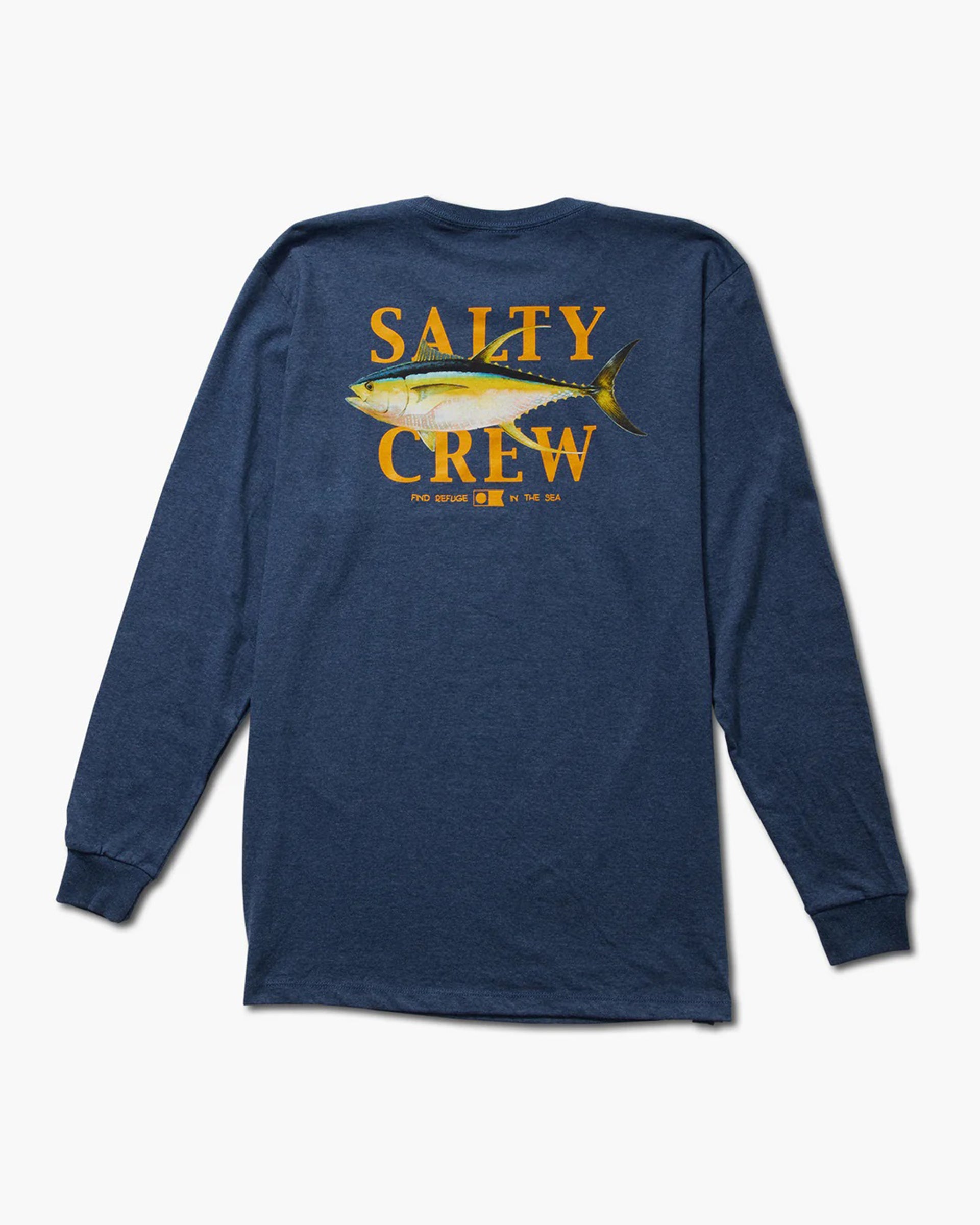 Salty Crew Yellowfin Classic Long Sleeve Tee - Navy Heather