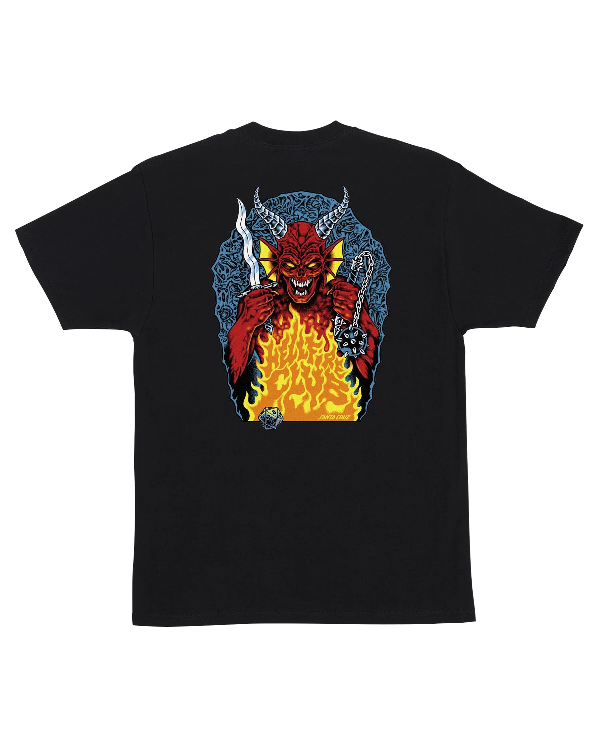 Santa Cruz Stranger Things Hellfire Pit Short Sleeve T-Shirt - Black