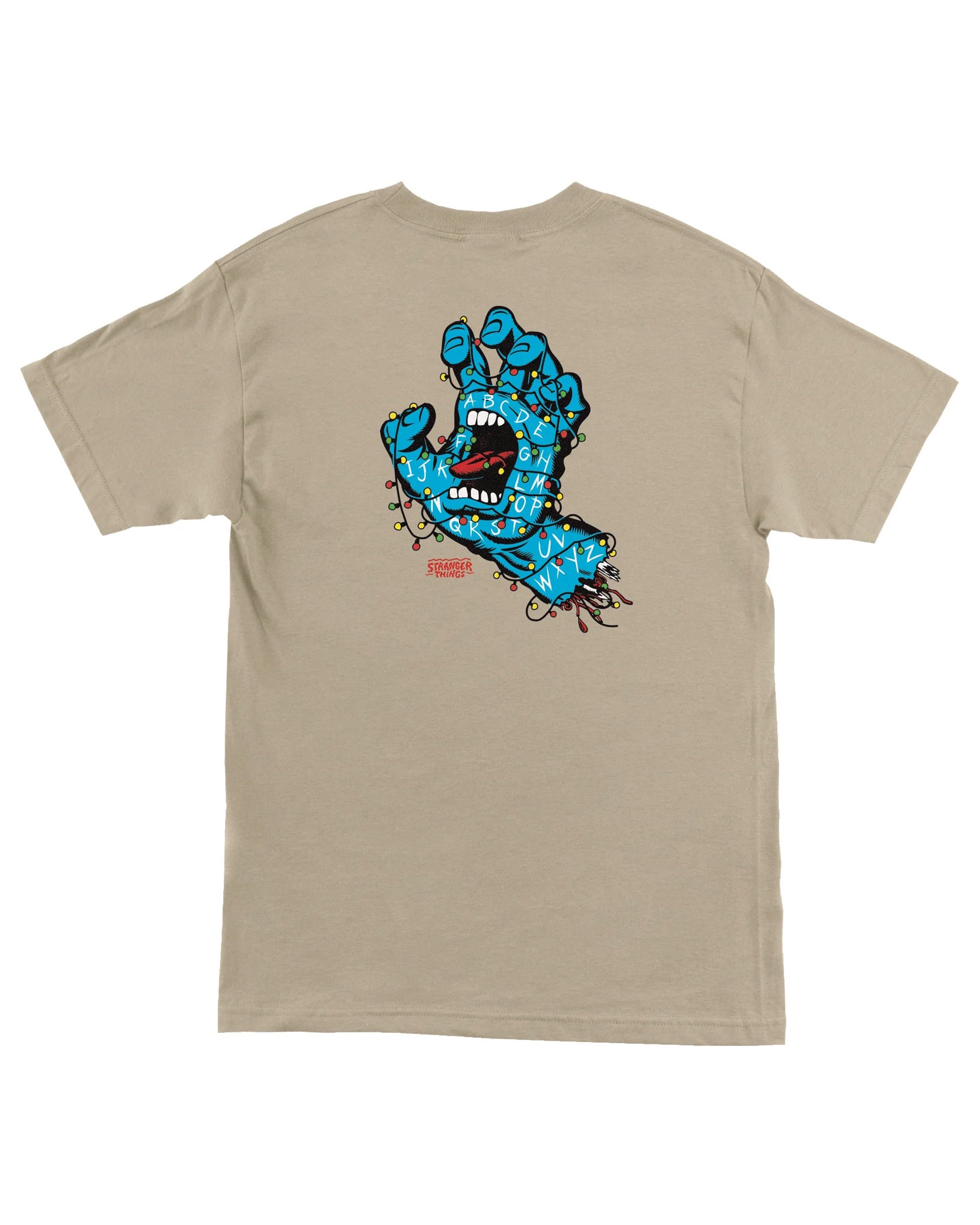 Santa Cruz Stranger Things Screaming Lights Short Sleeve T-Shirt - Sand