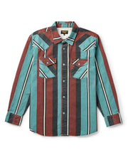 Seager Co. Amarillo Long Sleeve Shirt - Turquoise Stripe