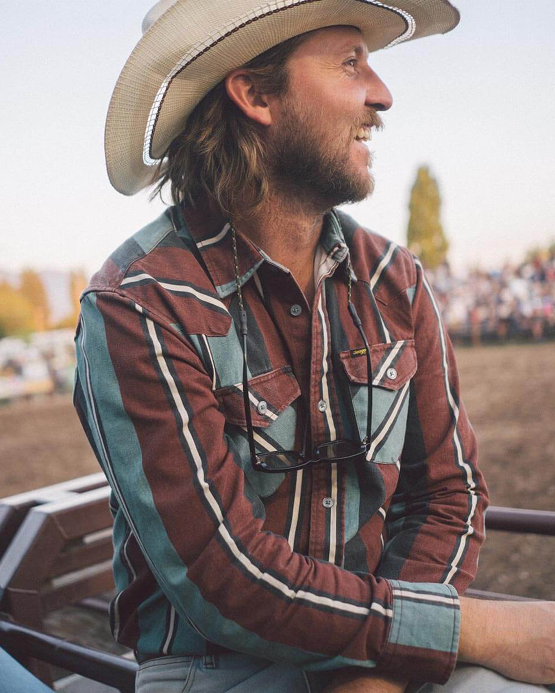 Seager Co. Amarillo Long Sleeve Shirt - Turquoise Stripe