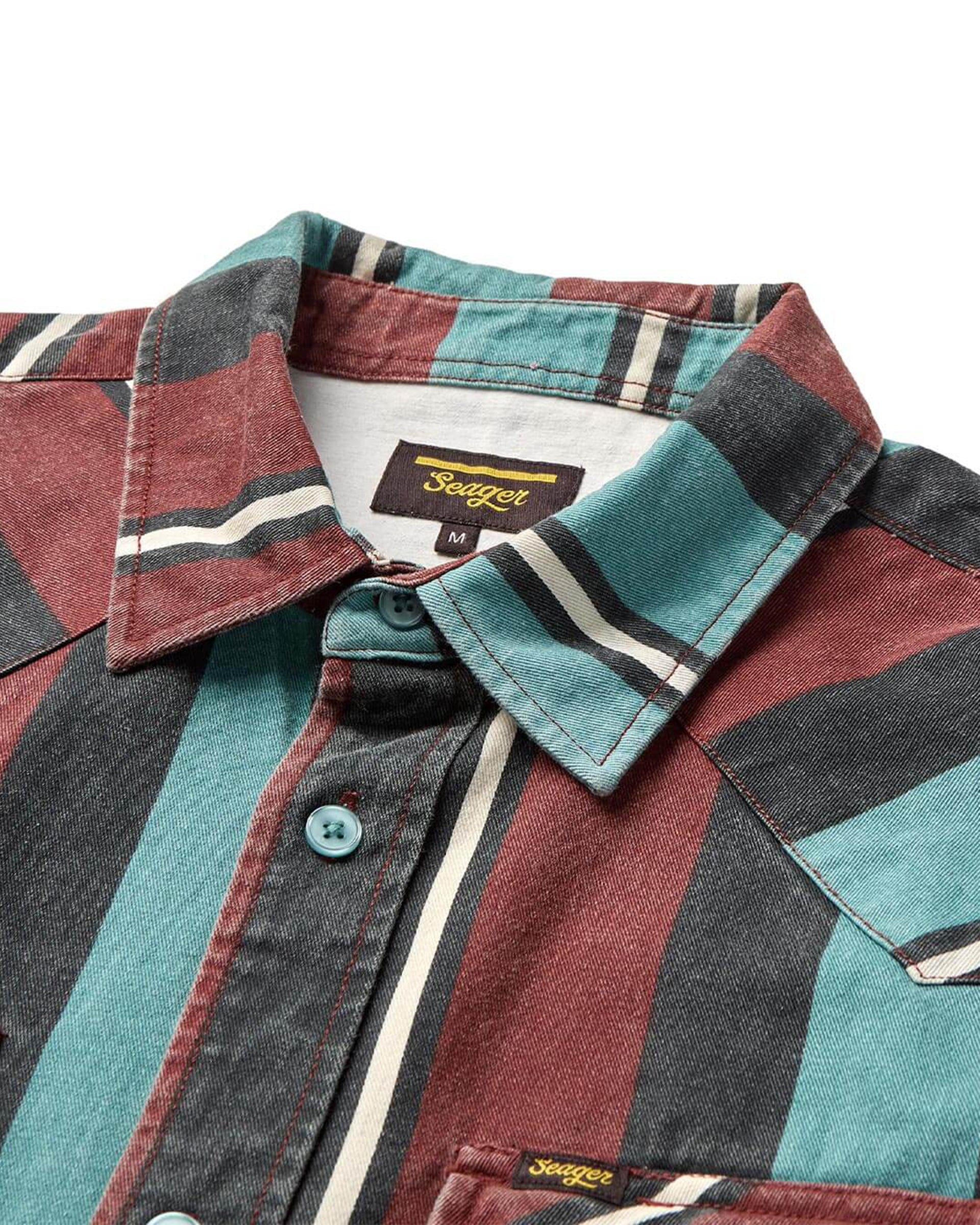Seager Co. Amarillo Long Sleeve Shirt - Turquoise Stripe