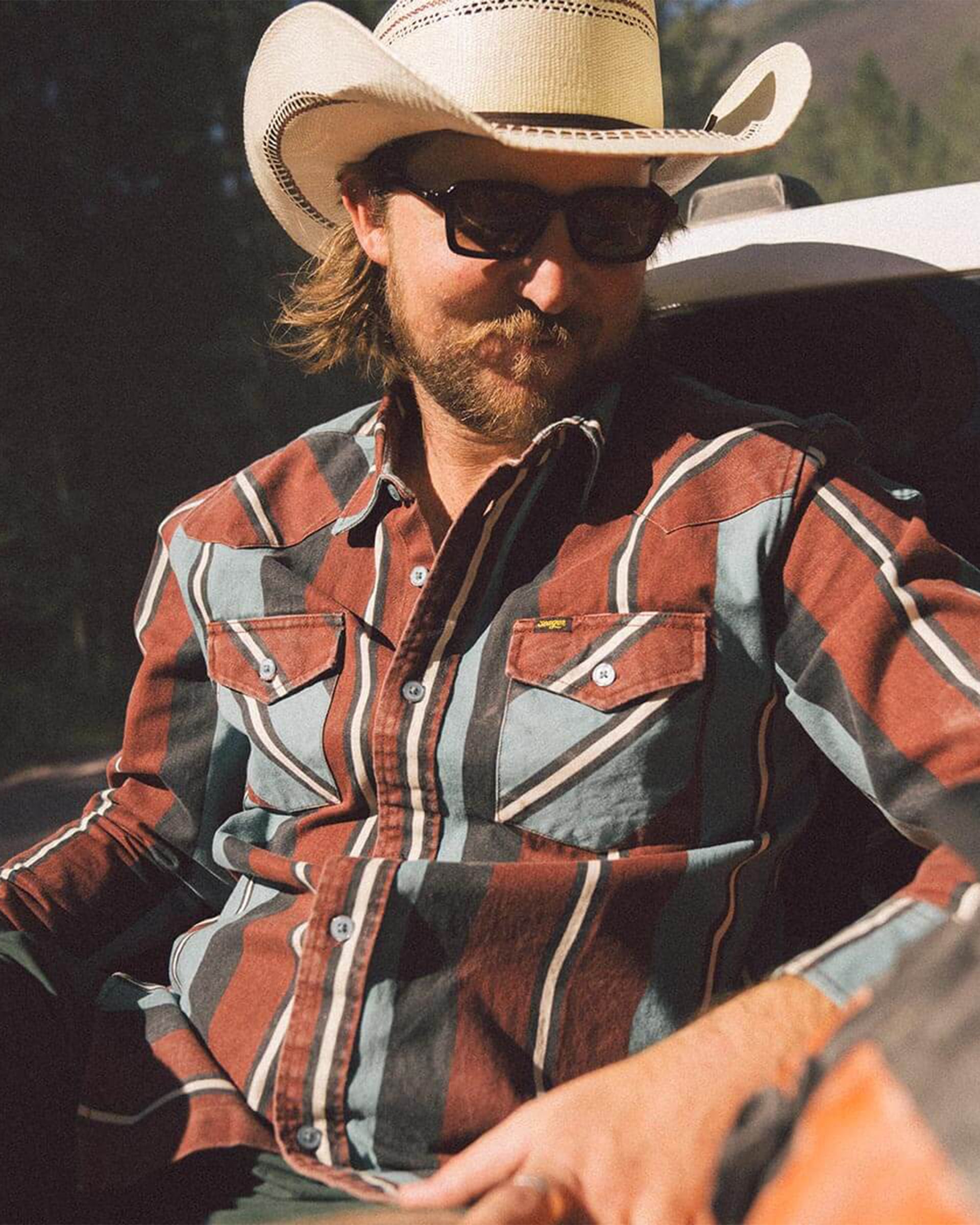 Seager Co. Amarillo Long Sleeve Shirt - Turquoise Stripe