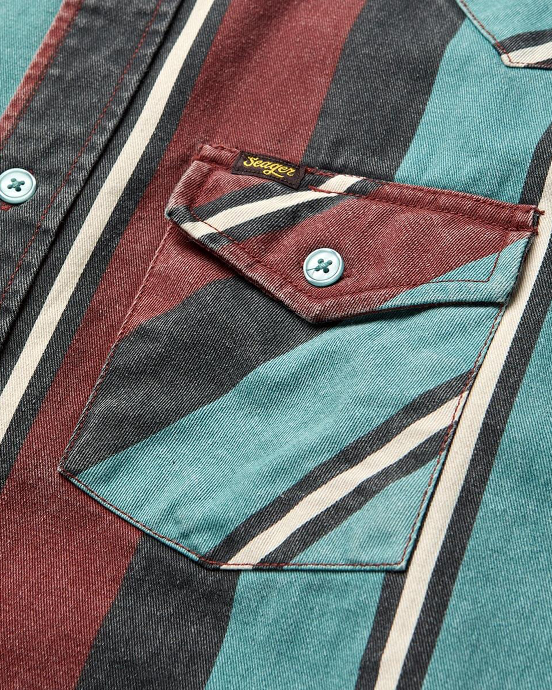 Seager Co. Amarillo Long Sleeve Shirt - Turquoise Stripe