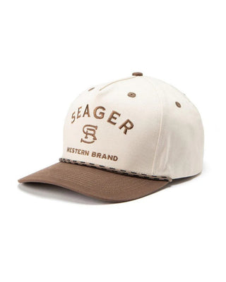Seager Co. Branded Snapback Hat - Cream/Brown