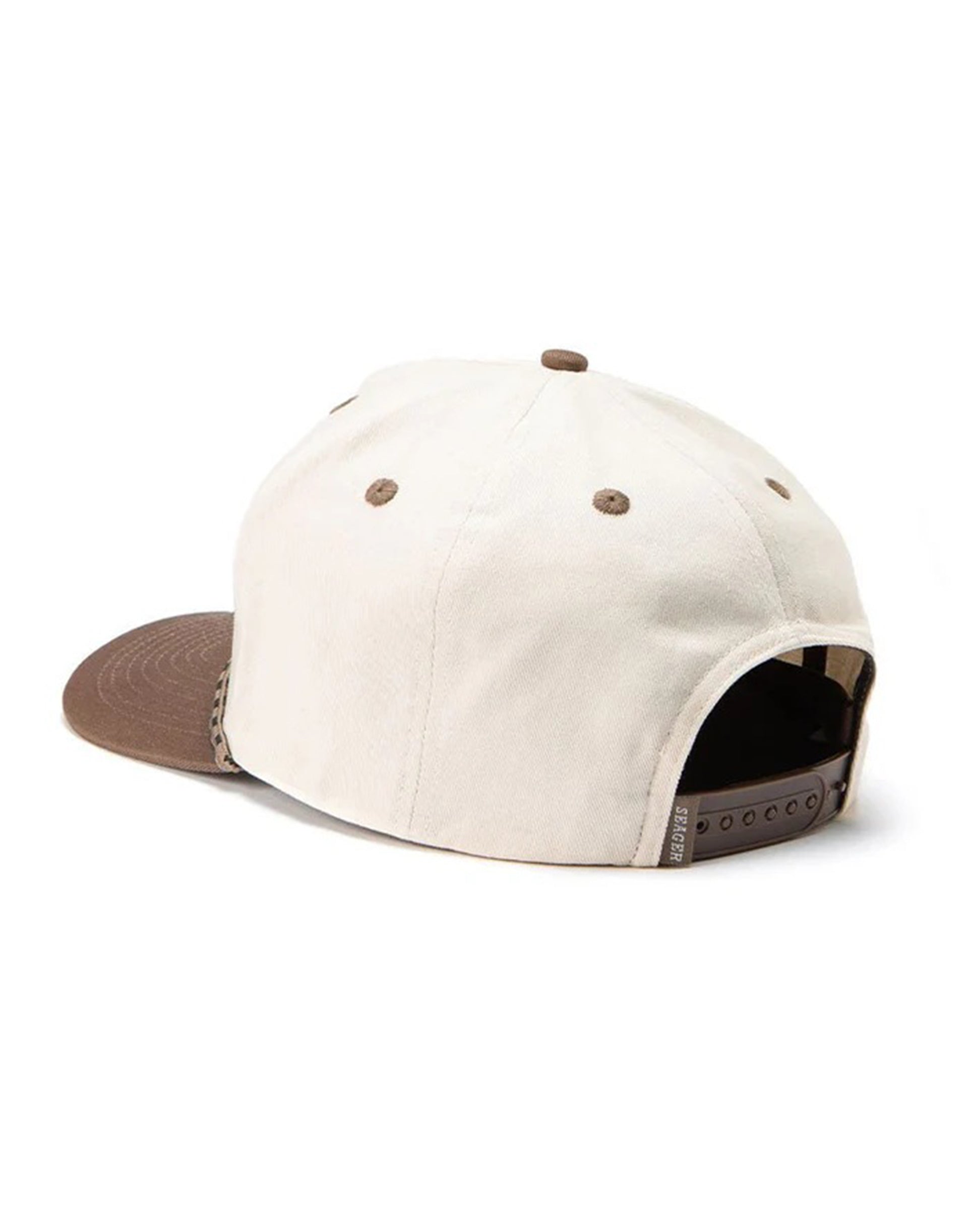 Seager Co. Branded Snapback Hat - Cream/Brown