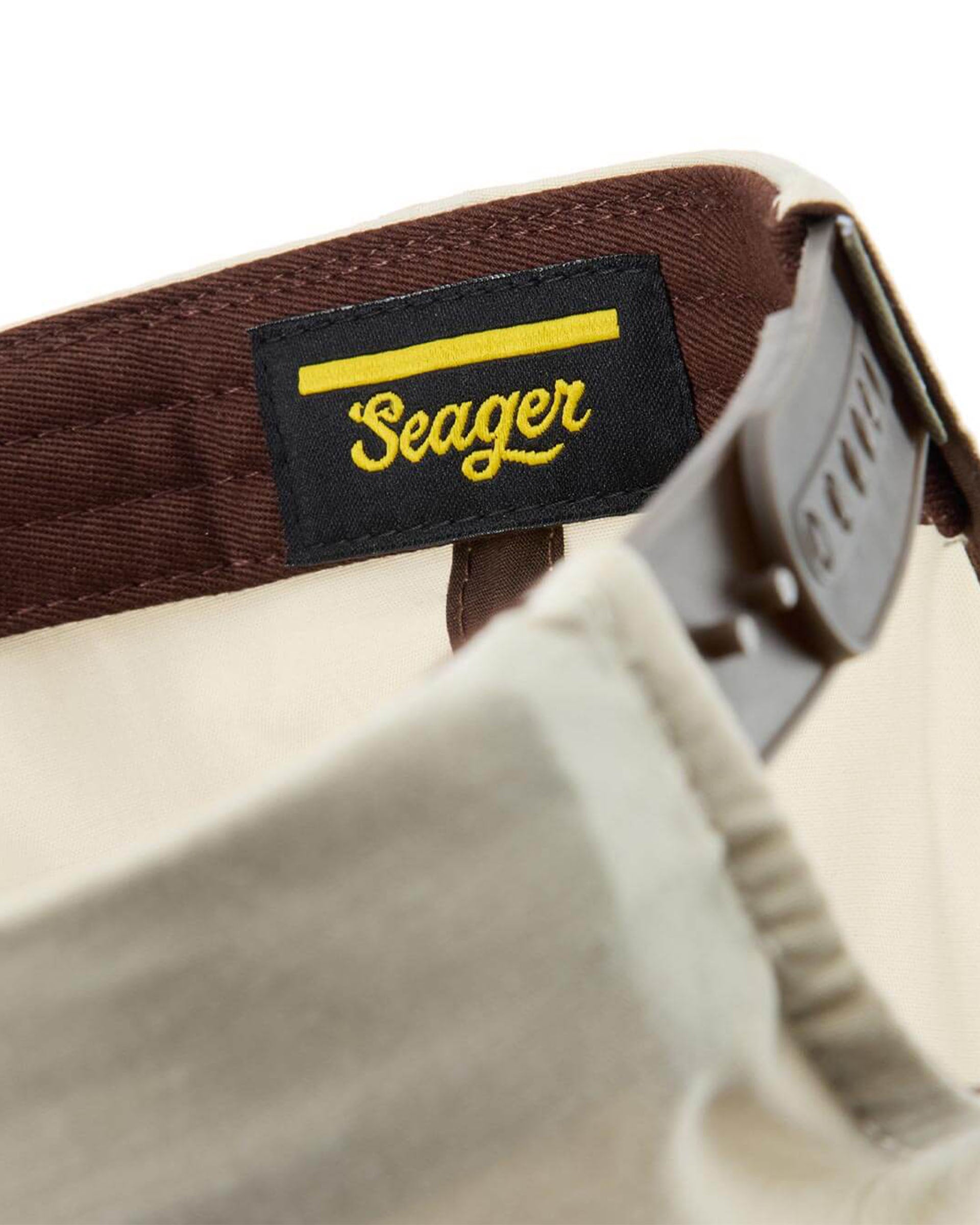 Seager Co. Branded Snapback Hat - Cream/Camo