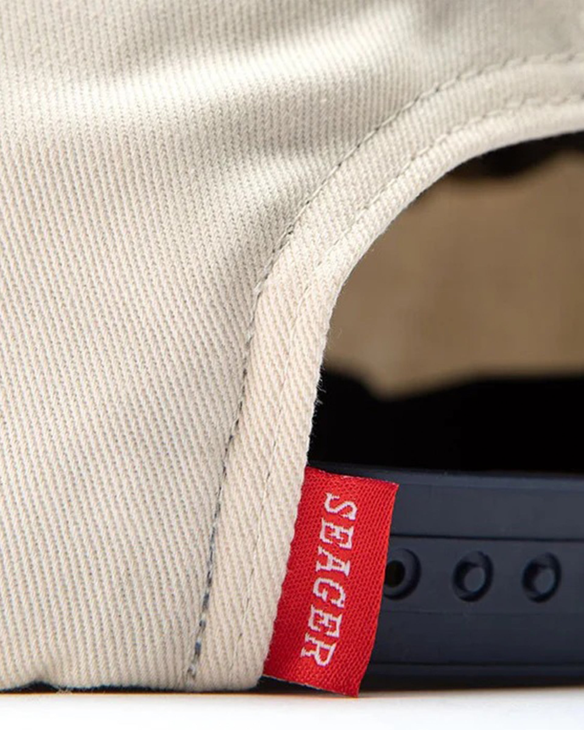 Seager Co. Branded Snapback Hat - Cream/Navy