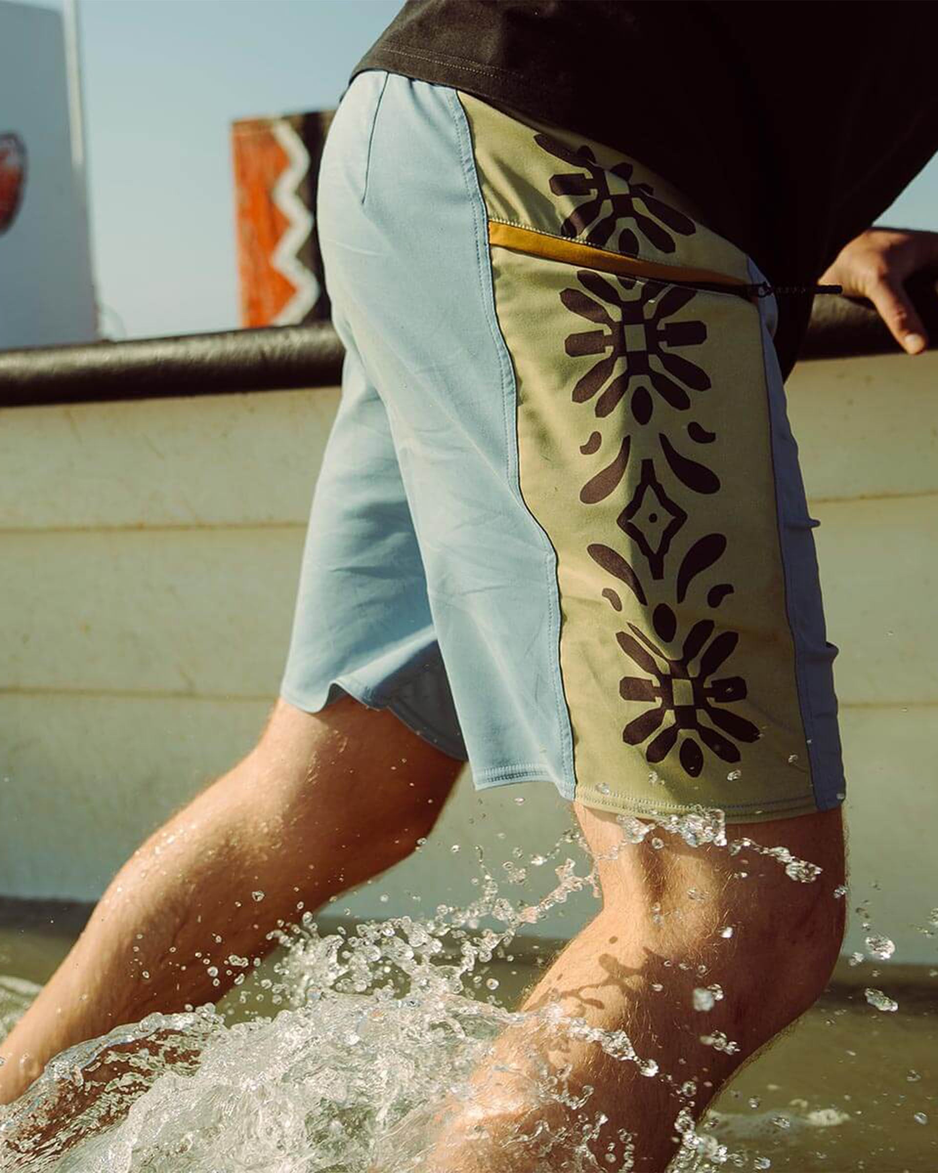 Seager Co. Capo Panel Boardshort - Faded Denim