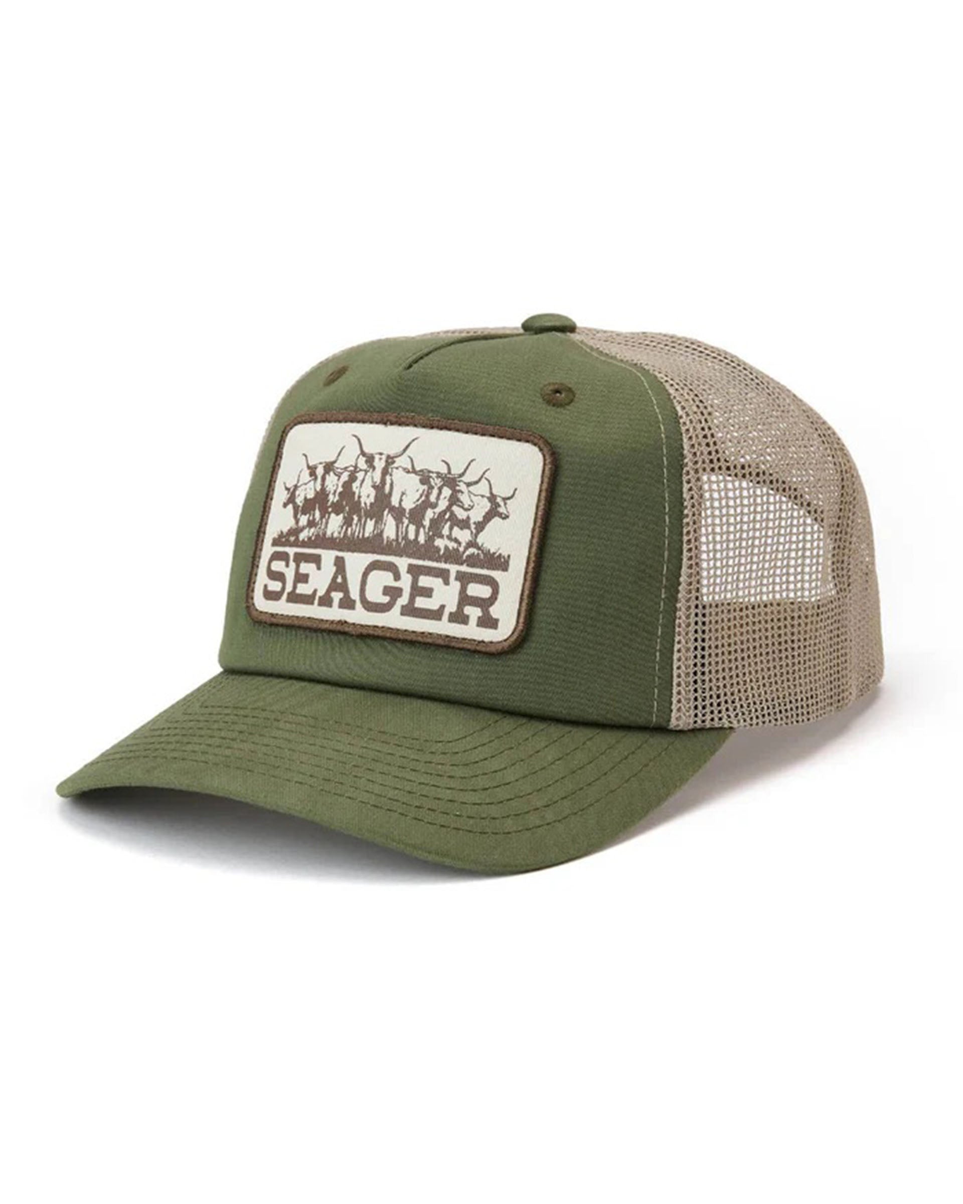 Seager Co. Herd Trucker Snapback Hat - Army Green