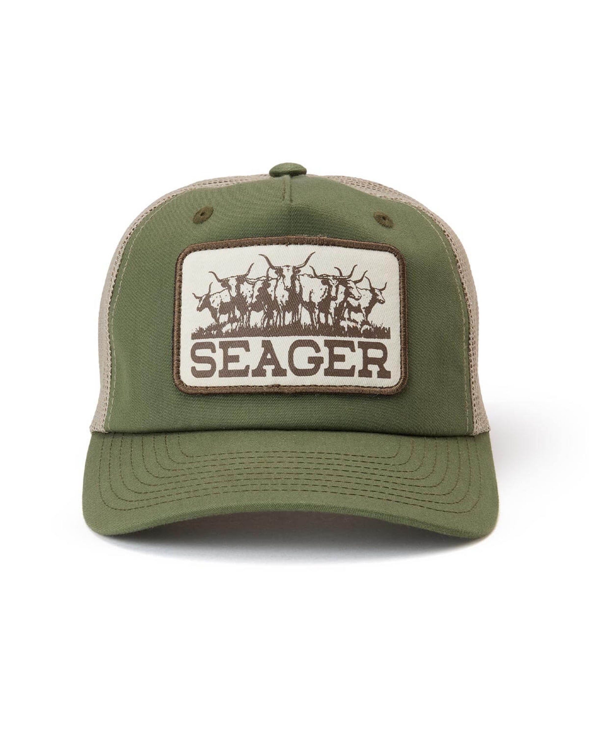Seager Co. Herd Trucker Snapback Hat - Army Green