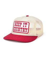 Seager Co. Keep It Country Mesh Trucker Hat - Cream/Red
