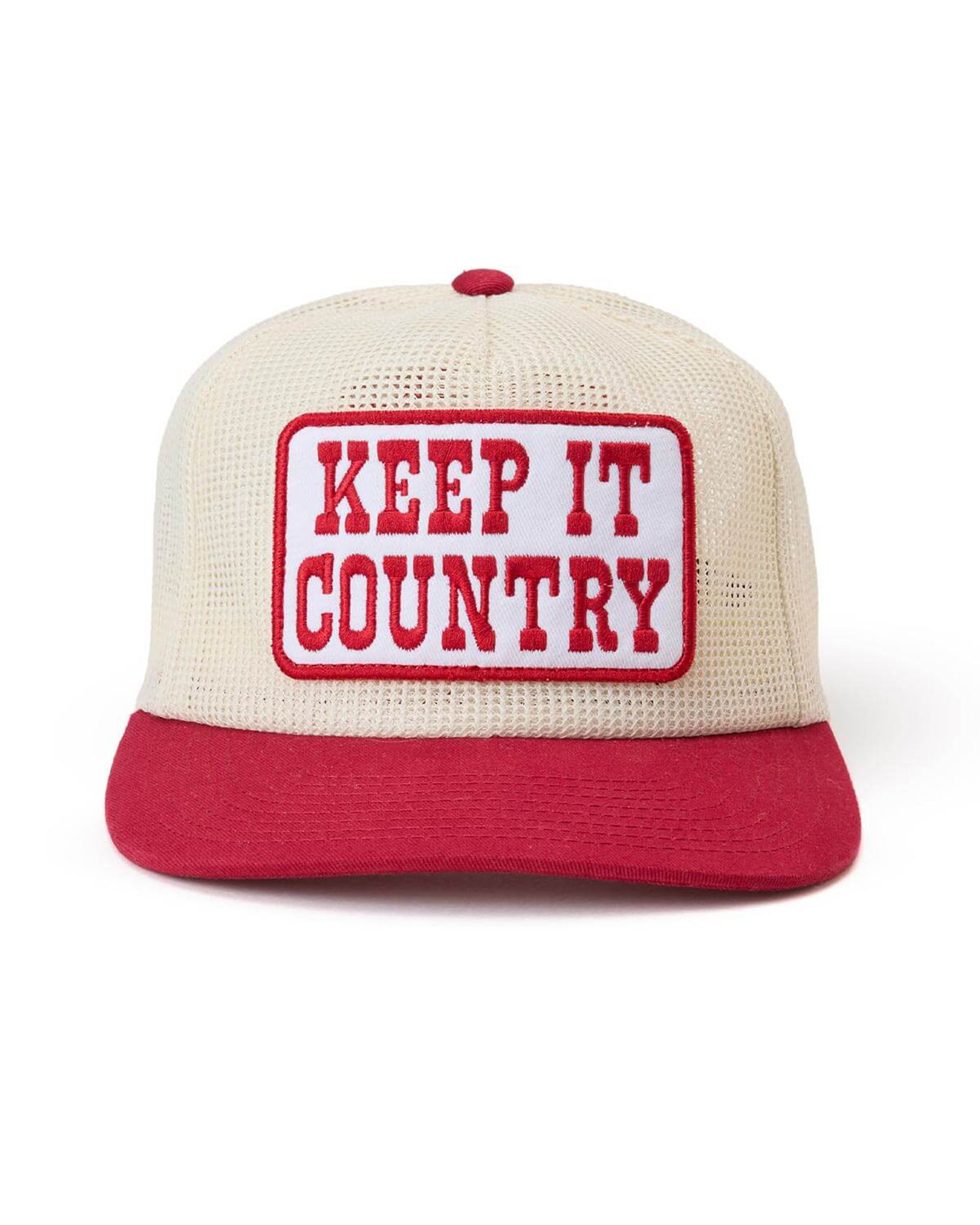 Seager Co. Keep It Country Mesh Trucker Hat - Cream/Red