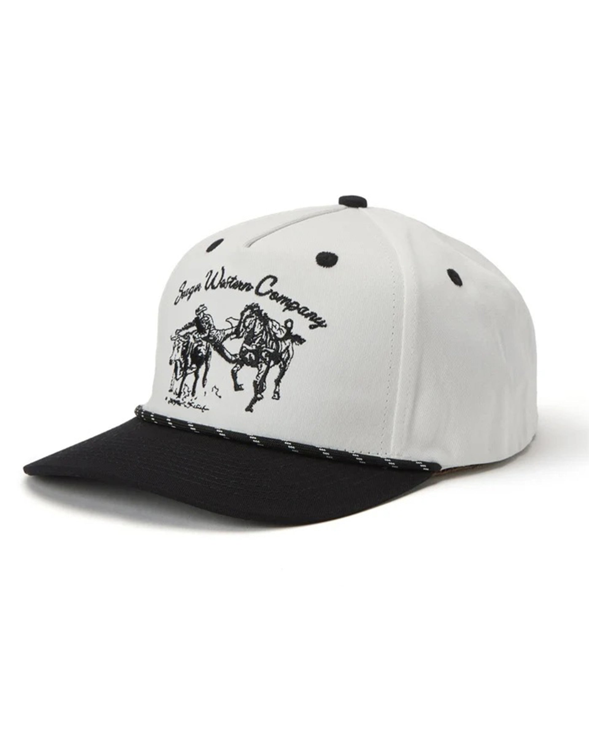 Seager Co. Los Rios Corduroy Snapback Hat - Cream/Black