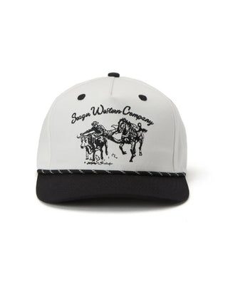 Seager Co. Los Rios Corduroy Snapback Hat - Cream/Black