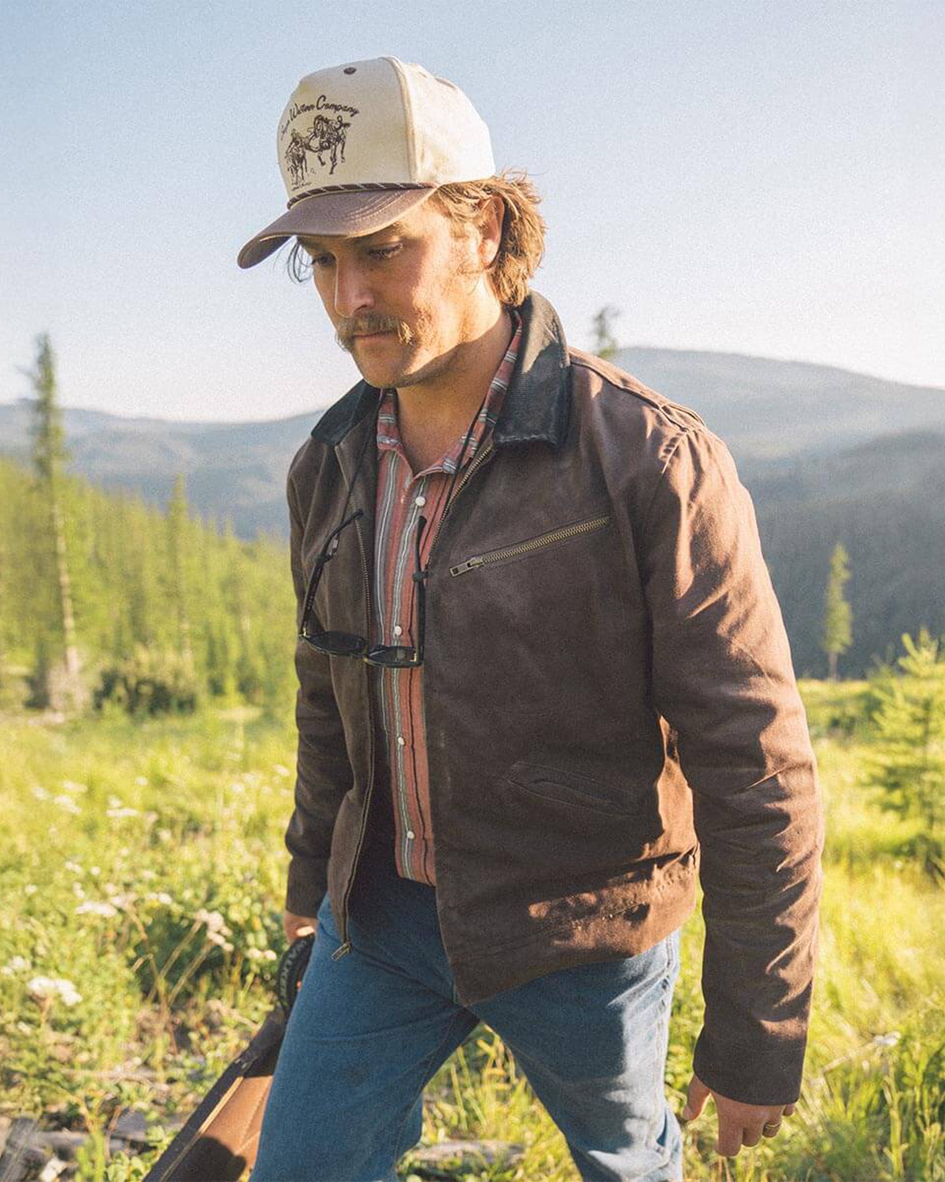 Seager Co. Los Rios Canvas Snapback Hat - Cream/Brown